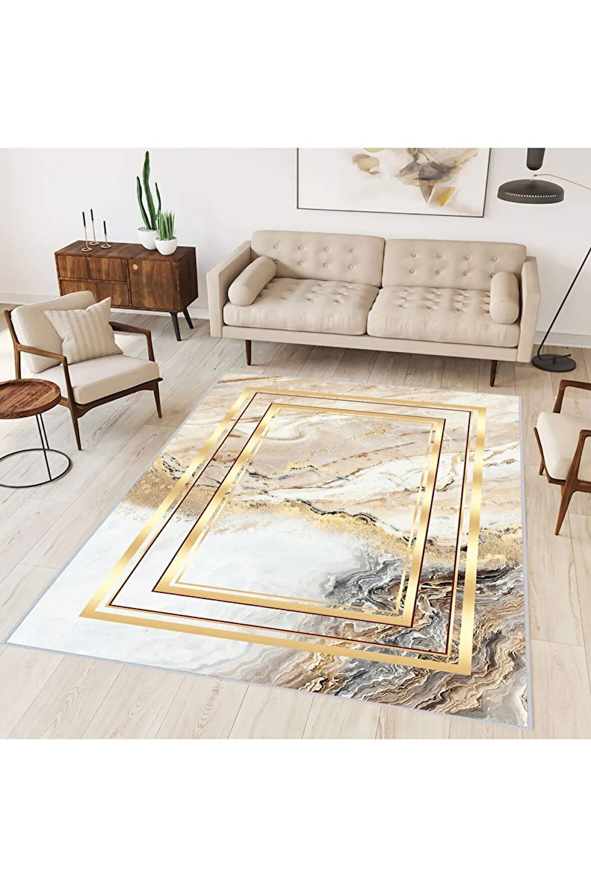 Dijital Baskı Yıkanabilir Kaymaz Taban Salon Halısı Ve Yolluk RVG0302-SM274