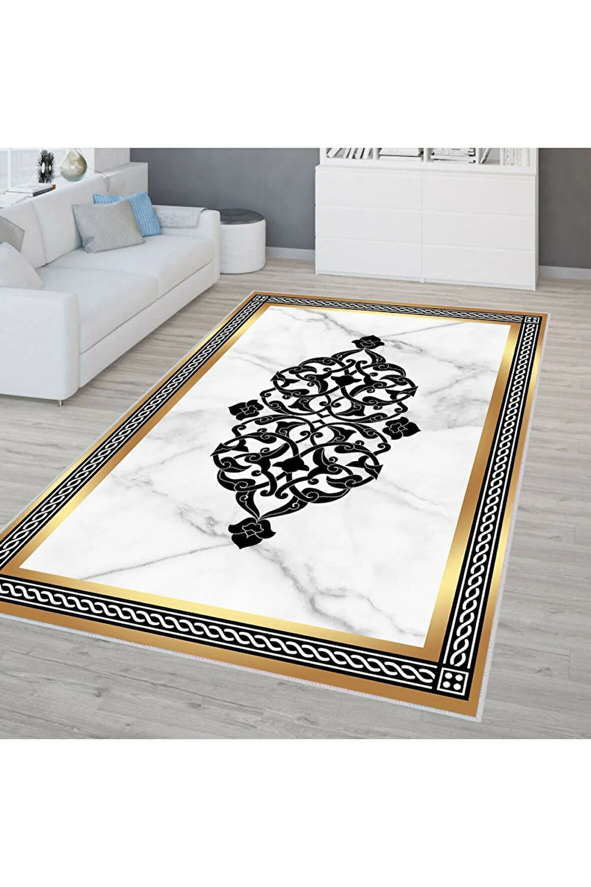 Dijital Baskı Yıkanabilir Kaymaz Taban Salon Halısı Ve Yolluk RVG0319-SD705