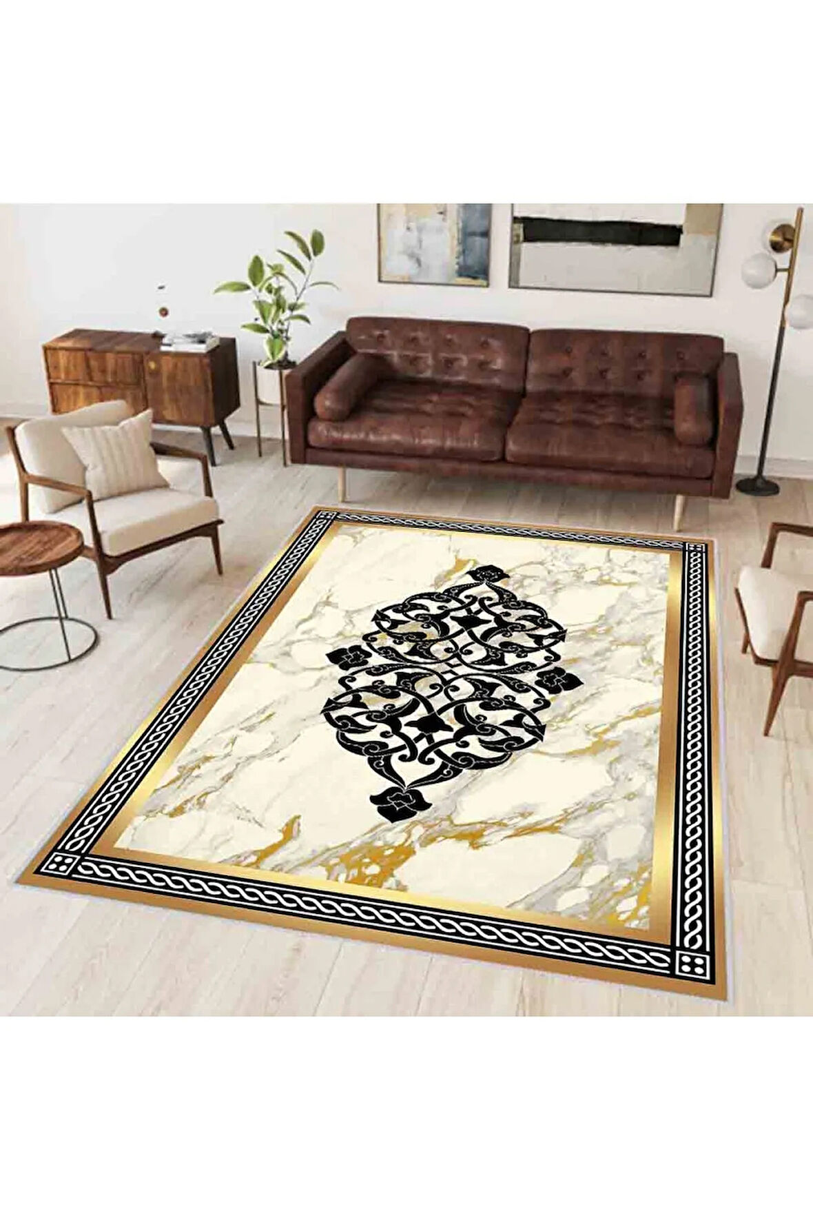 Dijital Baskı Yıkanabilir Kaymaz Taban Salon Halısı Ve Yolluk RVG0320-SD799