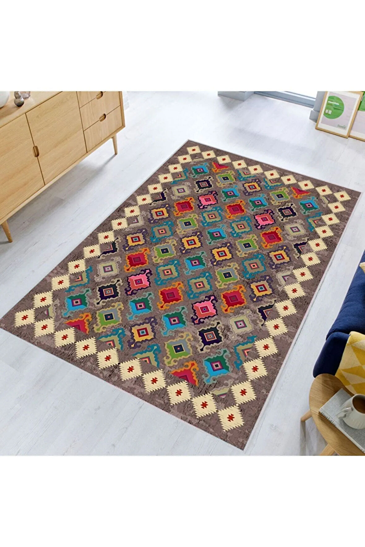 Dijital Baskı Yıkanabilir Kaymaz Taban Salon Halısı Ve Yolluk RVG0353