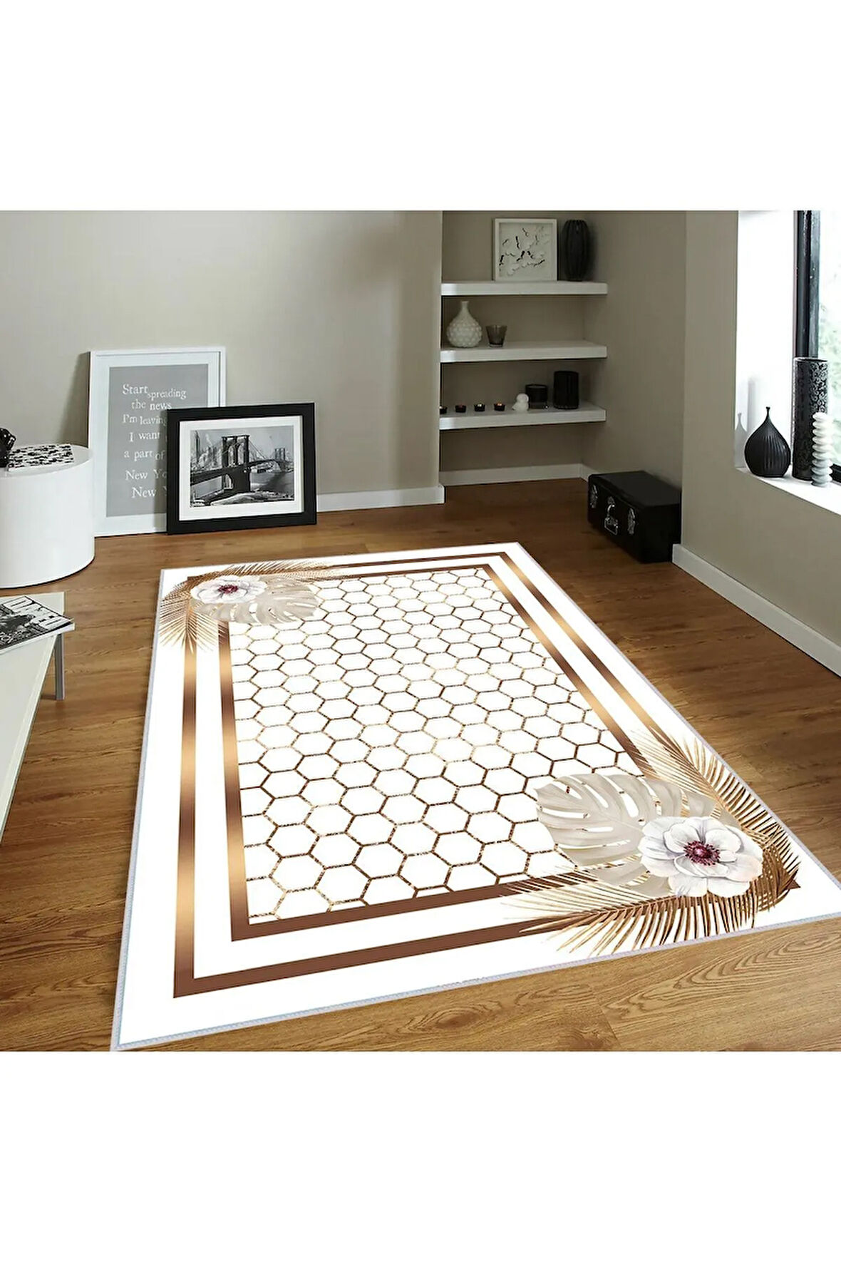 Dijital Baskı Yıkanabilir Kaymaz Taban Salon Halısı Ve Yolluk RVG0382