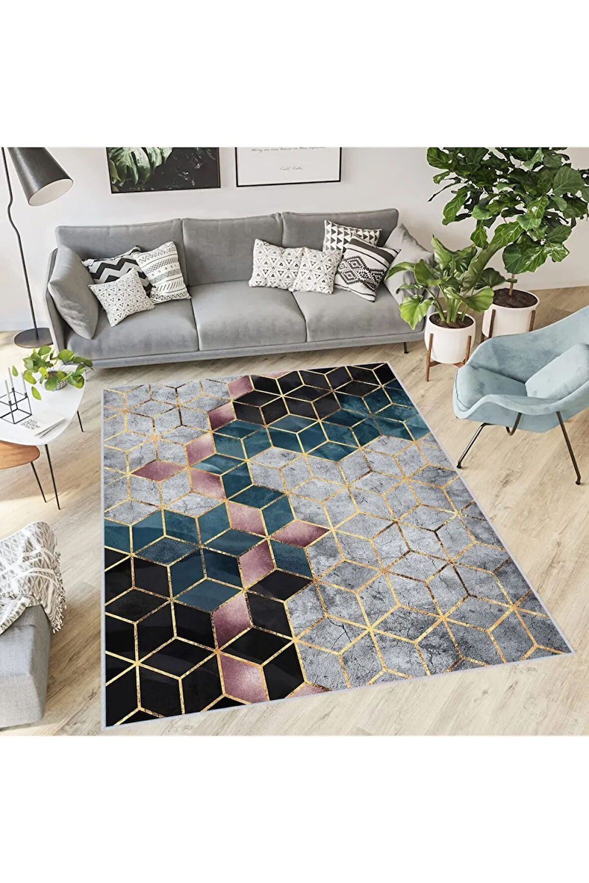 Dijital Baskı Yıkanabilir Kaymaz Taban Salon Halısı Ve Yolluk RVG0387