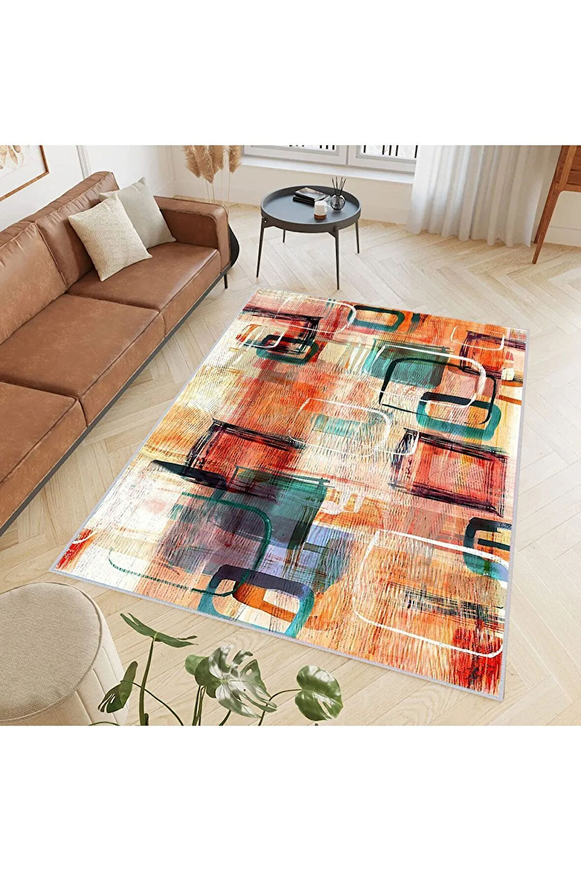 Dijital Baskı Yıkanabilir Kaymaz Taban Salon Halısı Ve Yolluk RVG0397