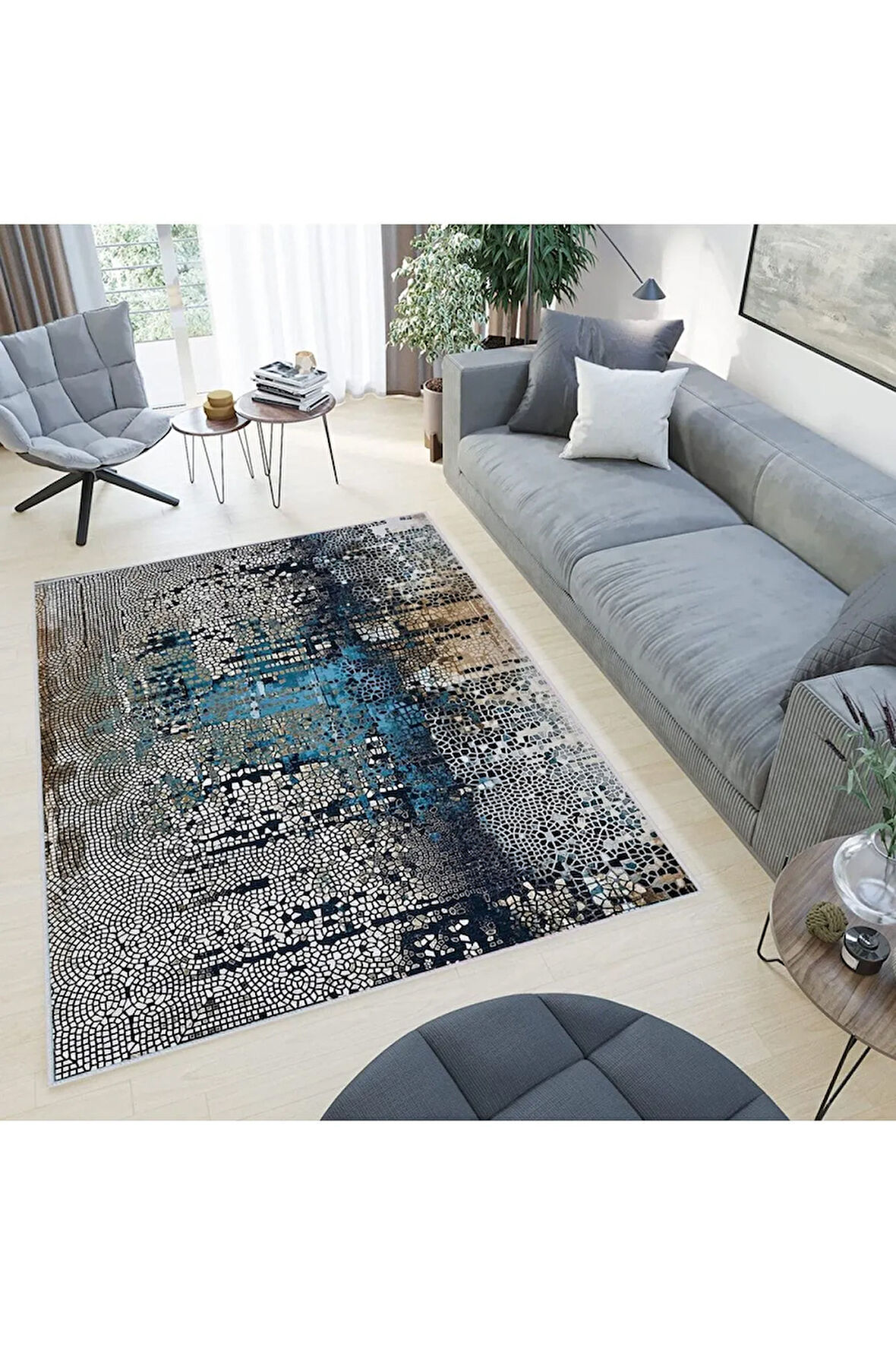 Dijital Baskı Yıkanabilir Kaymaz Taban Salon Halısı Ve Yolluk RVG0437