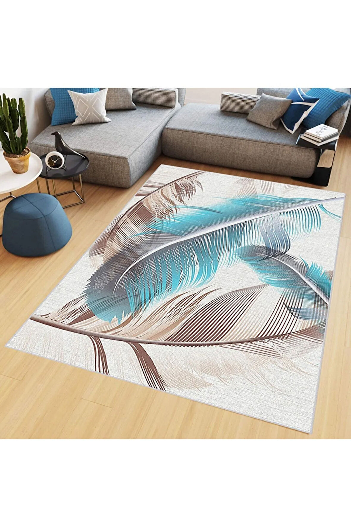 Dijital Baskı Yıkanabilir Kaymaz Taban Salon Halısı Ve Yolluk RVG0449