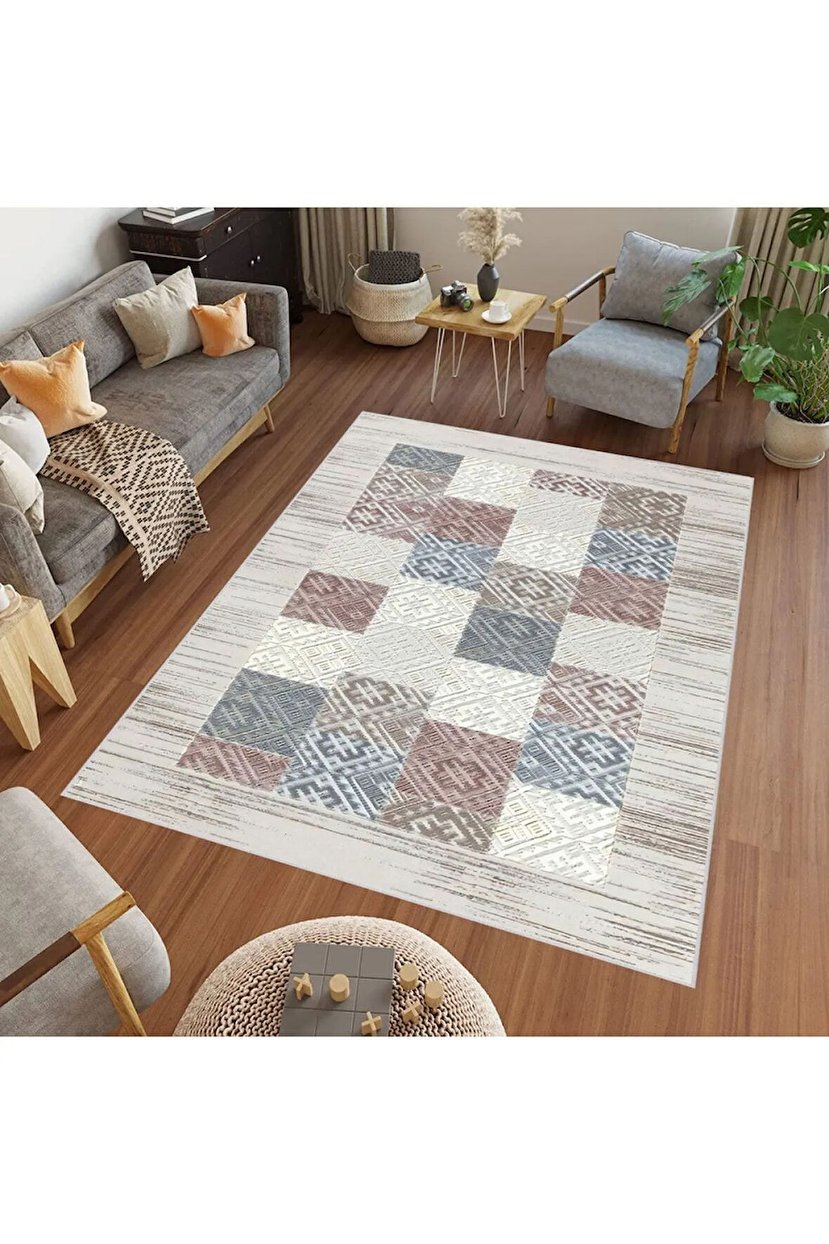 Dijital Baskı Yıkanabilir Kaymaz Taban Salon Halısı Ve Yolluk RVG0452