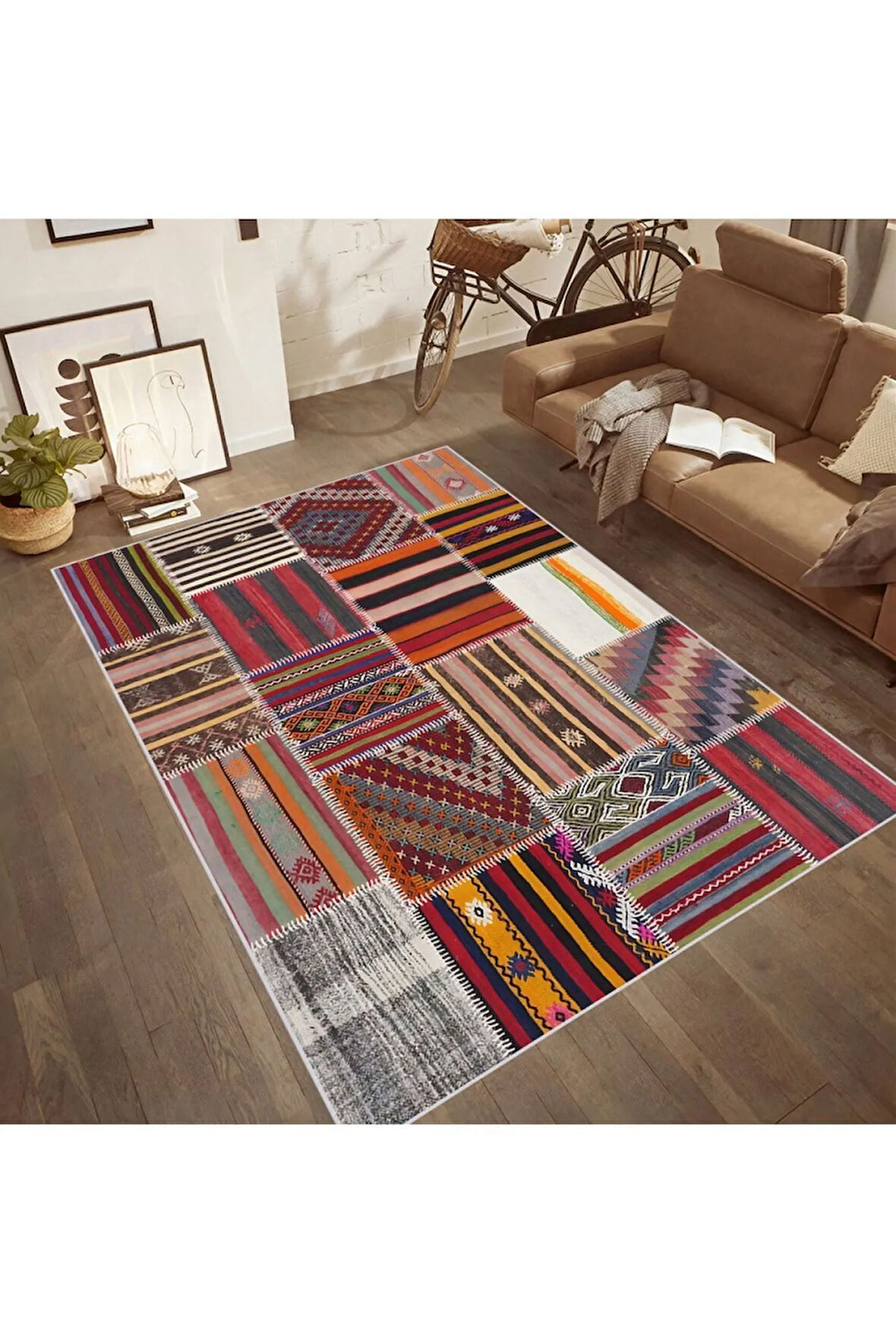 Dijital Baskı Yıkanabilir Kaymaz Taban Salon Halısı Ve Yolluk RVG0454