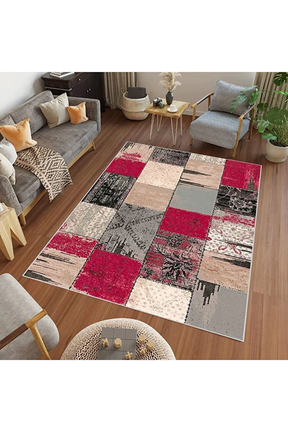 Dijital Baskı Yıkanabilir Kaymaz Taban Salon Halısı Ve Yolluk RVG0464