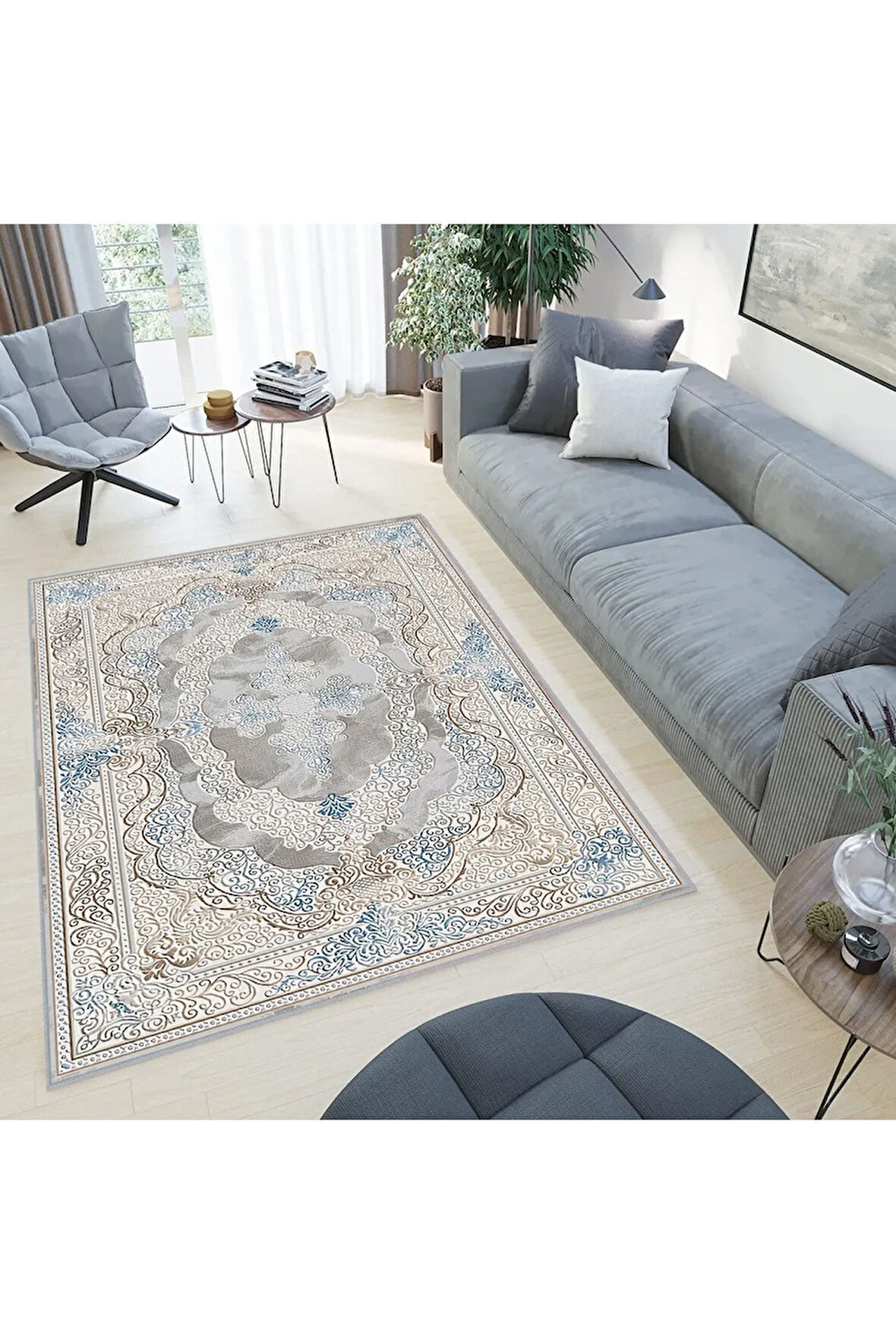 Dijital Baskı Yıkanabilir Kaymaz Taban Salon Halısı Ve Yolluk RVG0475