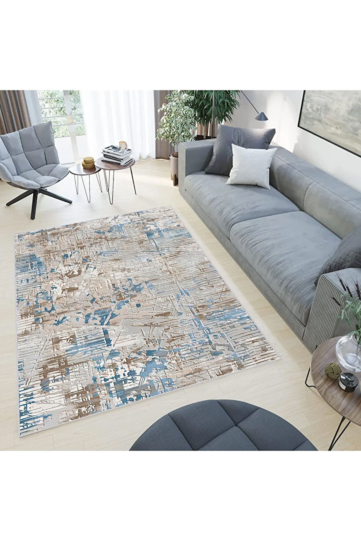 Dijital Baskı Yıkanabilir Kaymaz Taban Salon Halısı Ve Yolluk RVG0478