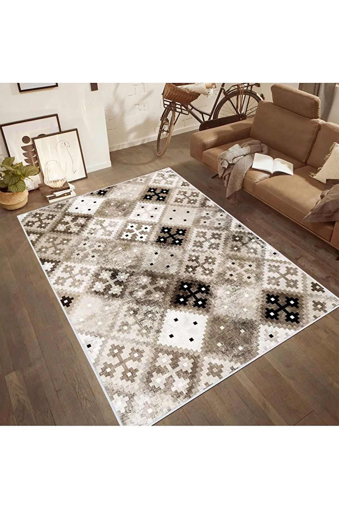 Dijital Baskı Yıkanabilir Kaymaz Taban Salon Halısı Ve Yolluk RVG0491