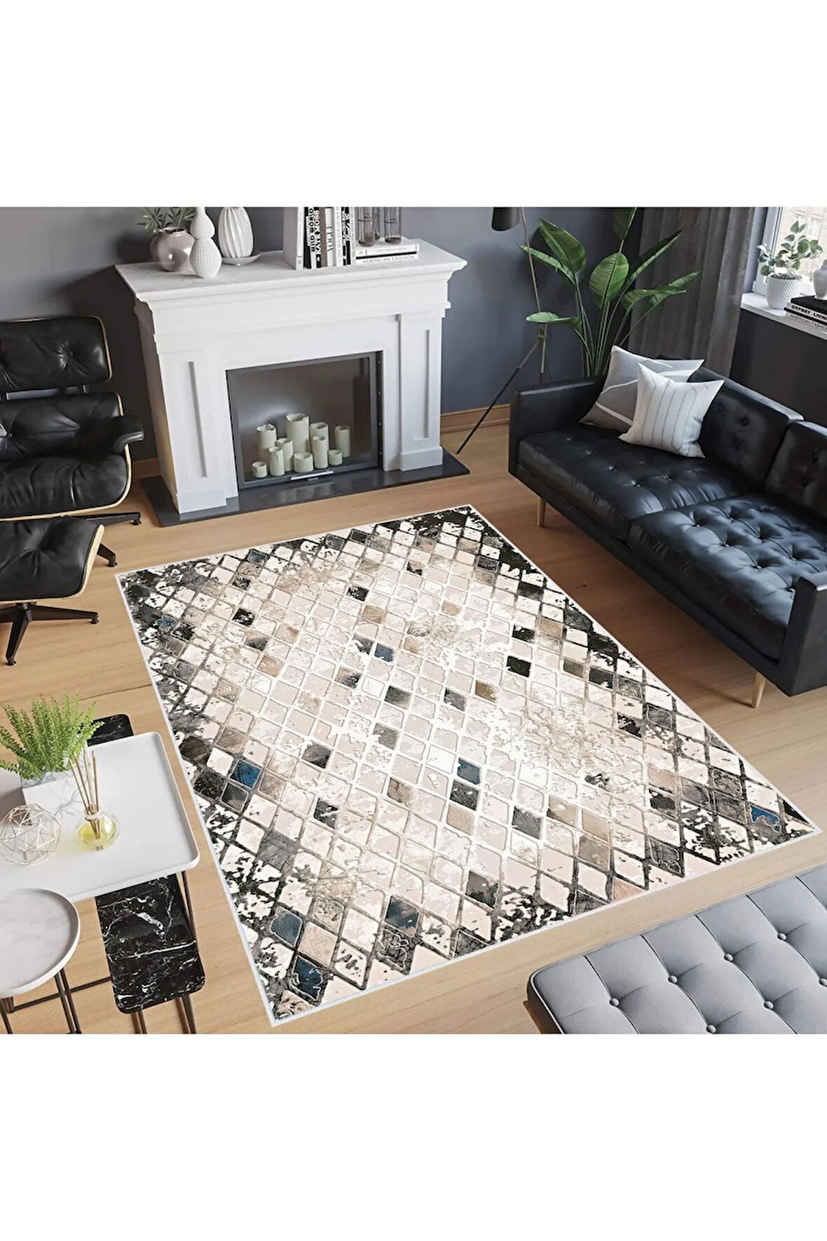 Dijital Baskı Yıkanabilir Kaymaz Taban Salon Halısı Ve Yolluk RVG0524