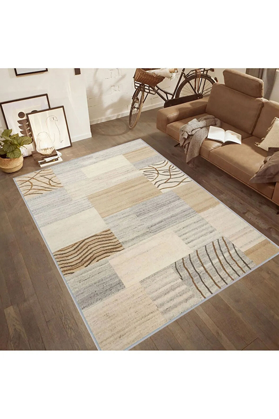 Dijital Baskı Yıkanabilir Kaymaz Taban Salon Halısı Ve Yolluk RVG0535