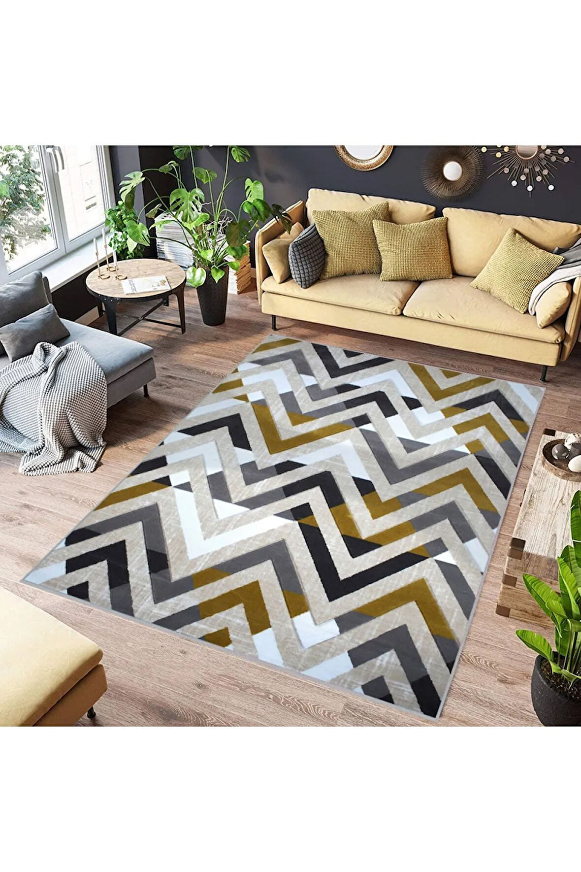 Dijital Baskı Yıkanabilir Kaymaz Taban Salon Halısı Ve Yolluk RVG0542