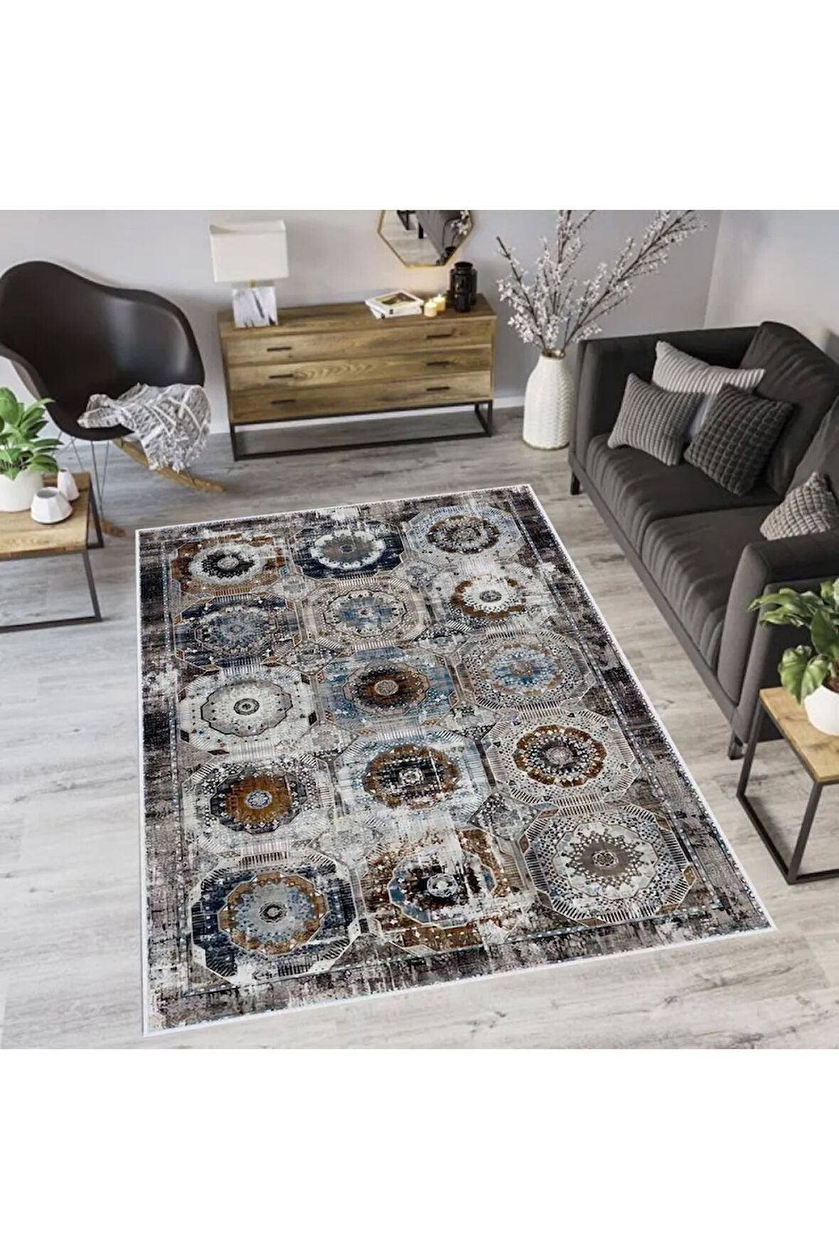 Dijital Baskı Yıkanabilir Kaymaz Taban Salon Halısı Ve Yolluk RVG0571