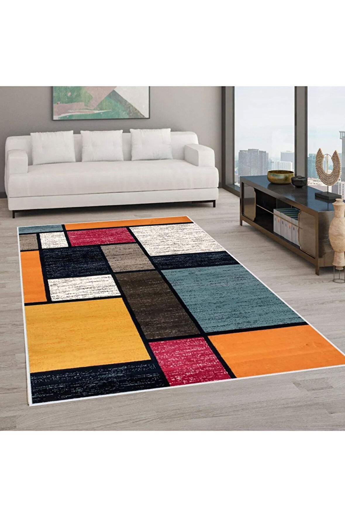 Dijital Baskı Yıkanabilir Kaymaz Taban Salon Halısı Ve Yolluk RVG0572