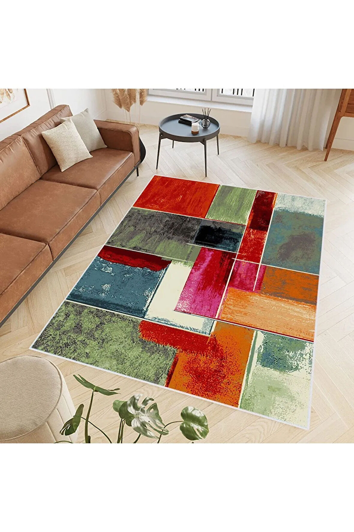 Dijital Baskı Yıkanabilir Kaymaz Taban Salon Halısı Ve Yolluk RVG0622