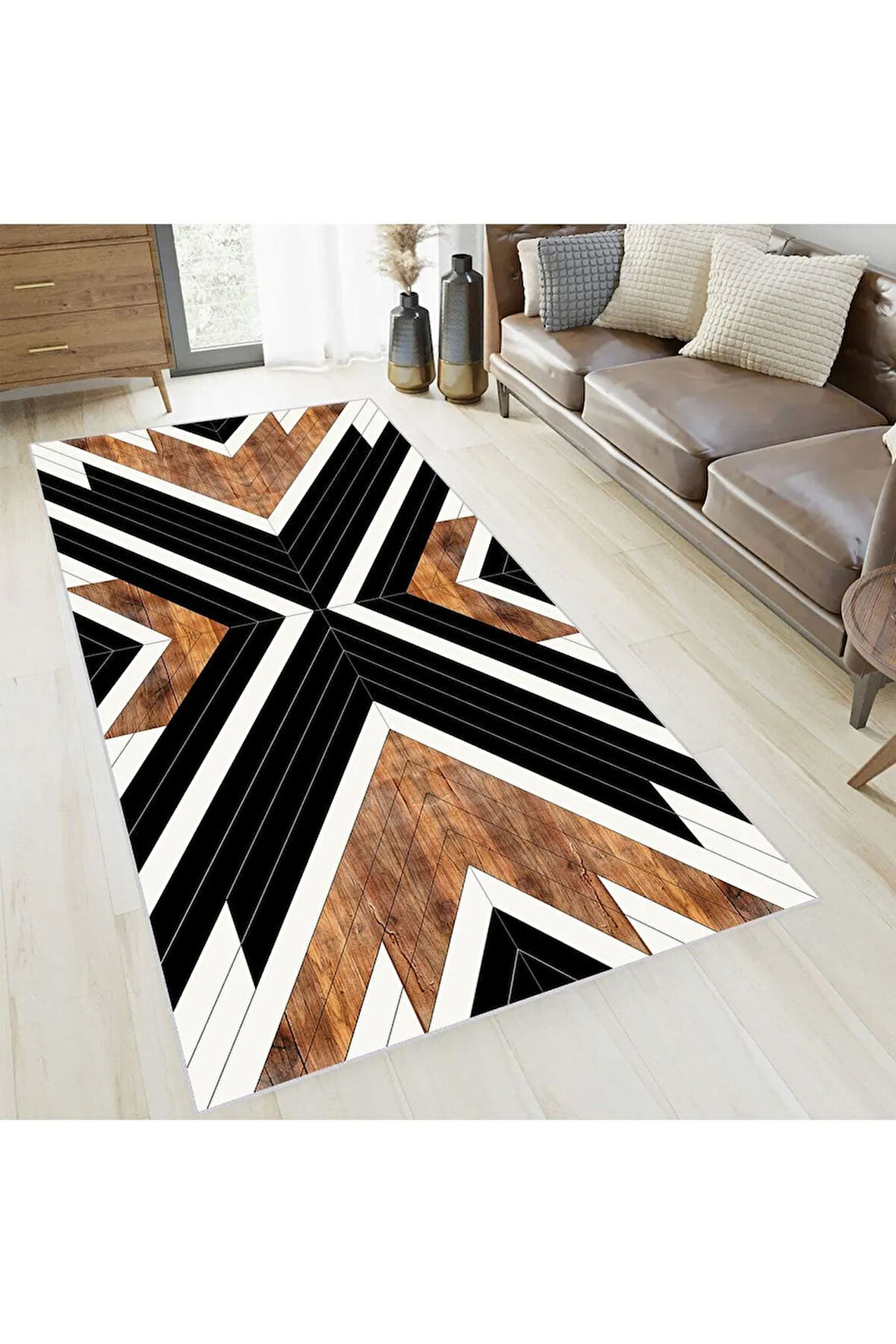 Dijital Baskı Yıkanabilir Kaymaz Taban Salon Halısı Ve Yolluk RVG0644