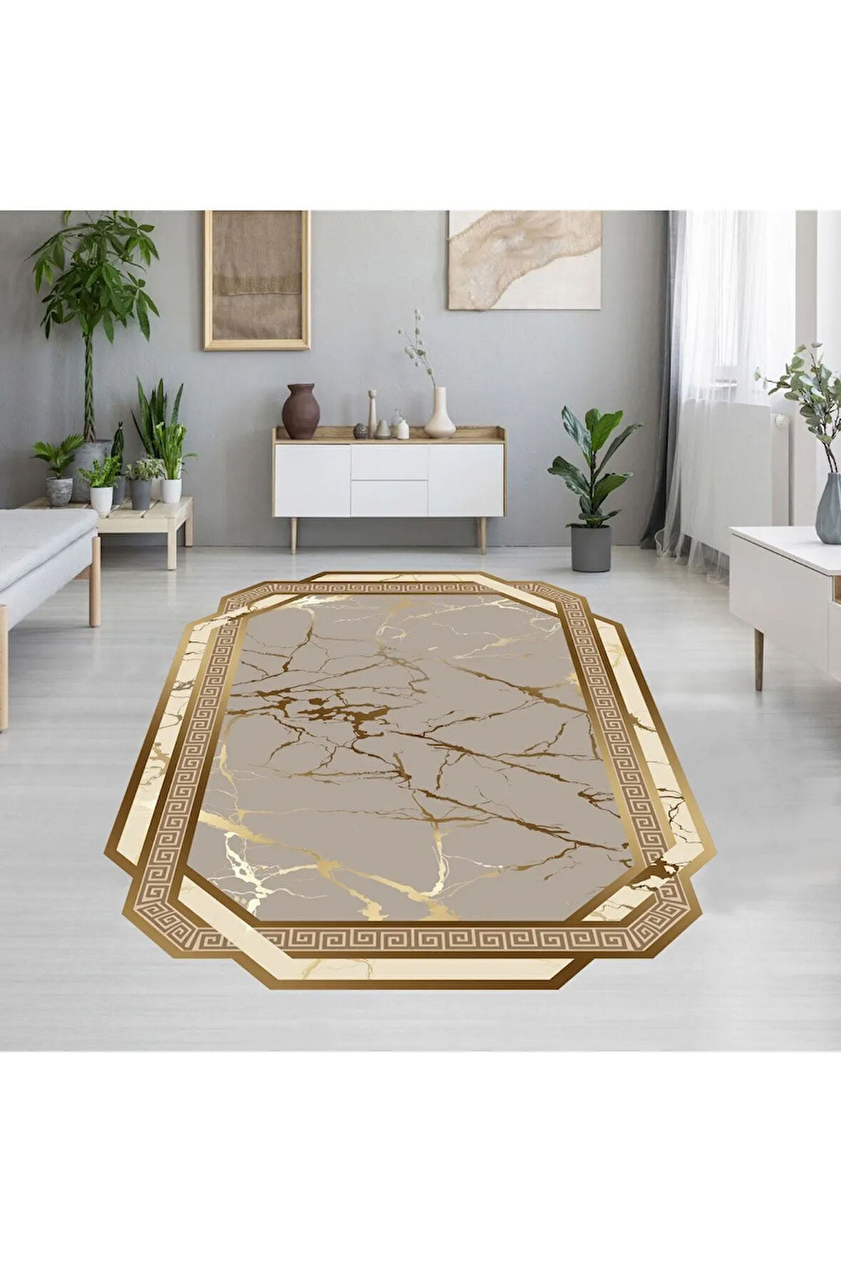 Dijital Baskı Yıkanabilir Kaymaz Taban Salon Halısı Ve Yolluk RVG0665-SD706