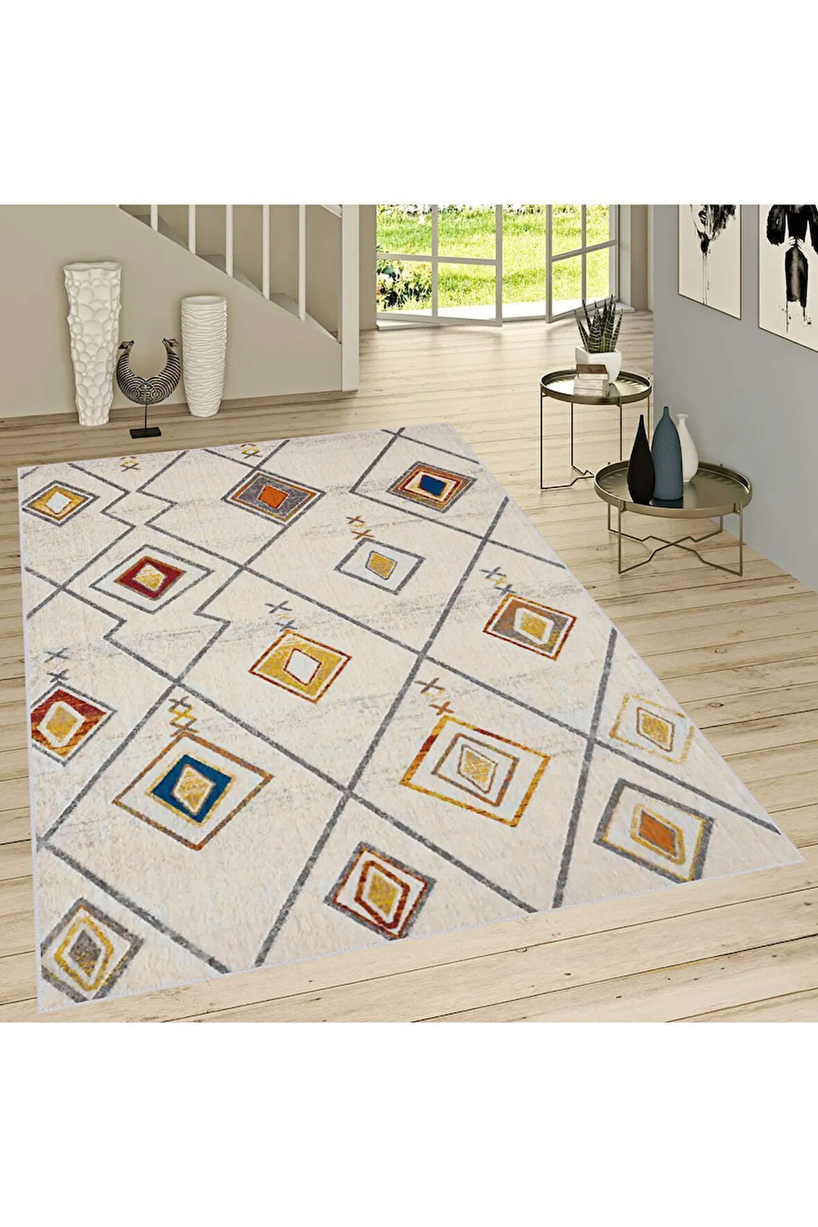Dijital Baskı Yıkanabilir Kaymaz Taban Salon Halısı Ve Yolluk RVG0739
