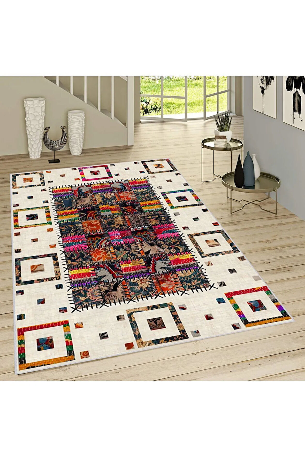 Dijital Baskı Yıkanabilir Kaymaz Taban Salon Halısı Ve Yolluk RVG0740