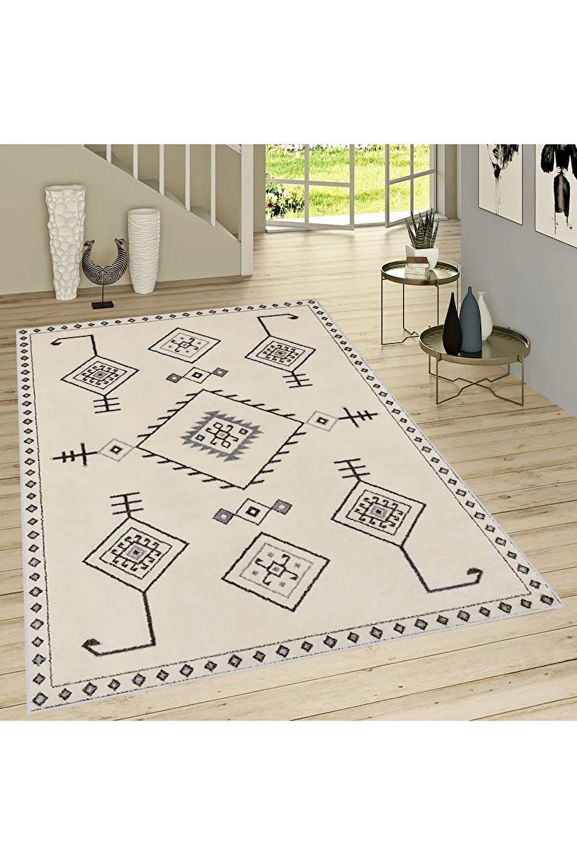 Dijital Baskı Yıkanabilir Kaymaz Taban Salon Halısı Ve Yolluk RVG0741