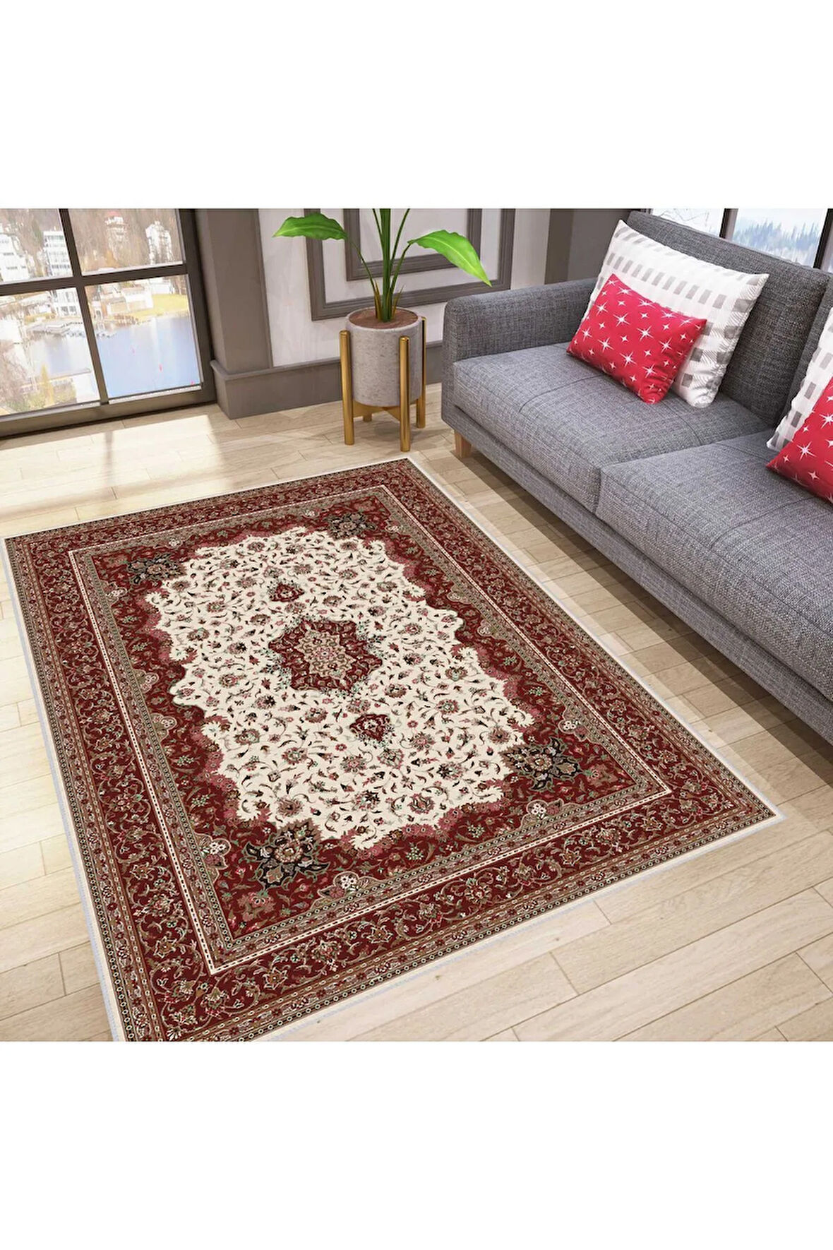 Dijital Baskı Yıkanabilir Kaymaz Taban Salon Halısı Ve Yolluk RVG0785