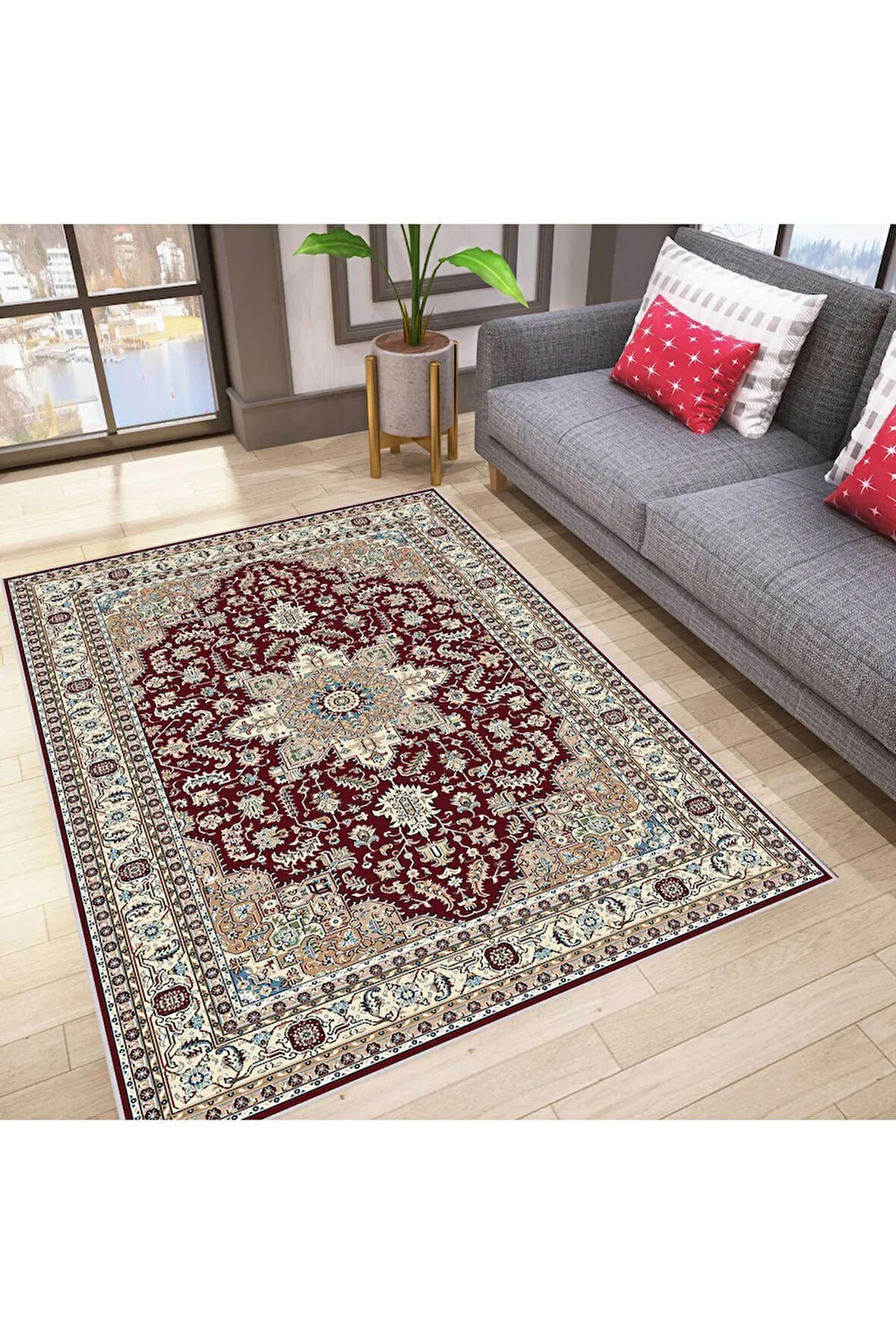 Dijital Baskı Yıkanabilir Kaymaz Taban Salon Halısı Ve Yolluk RVG0787