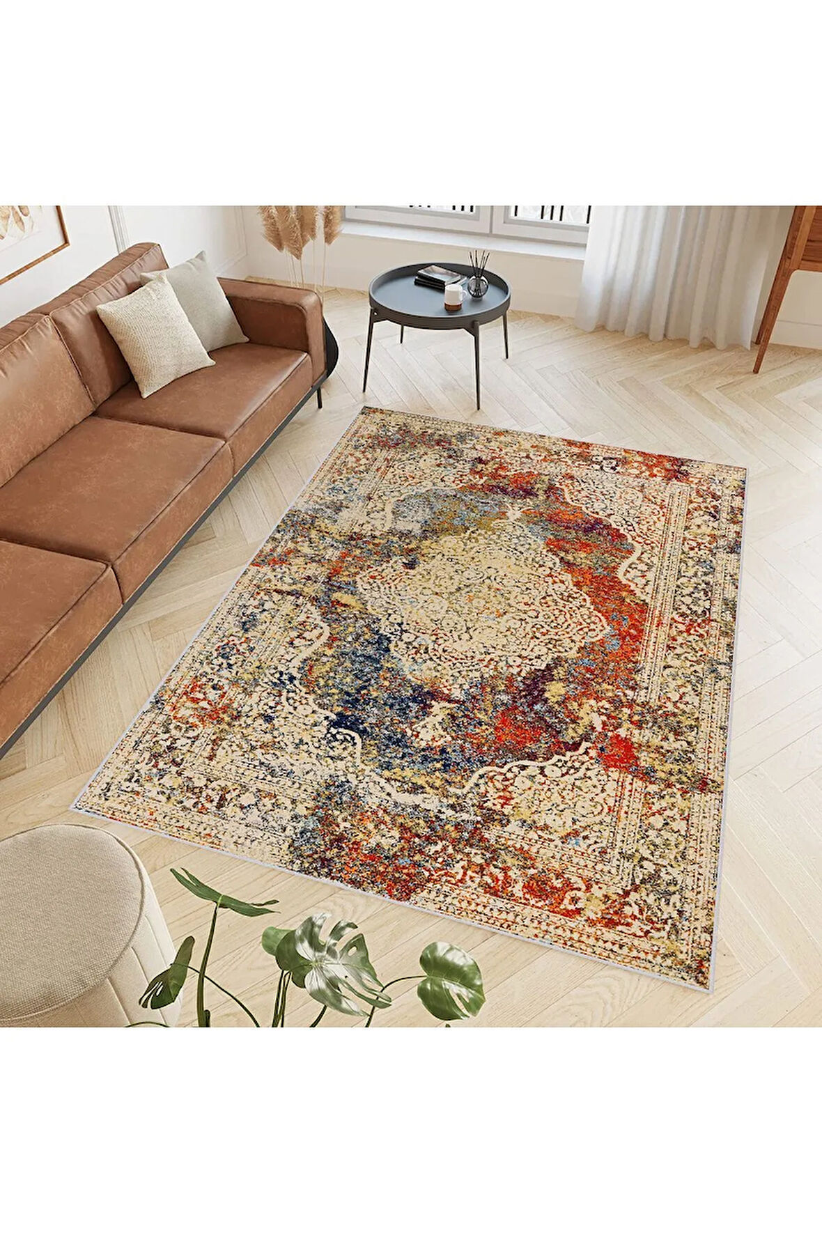 Dijital Baskı Yıkanabilir Kaymaz Taban Salon Halısı Ve Yolluk RVG0788