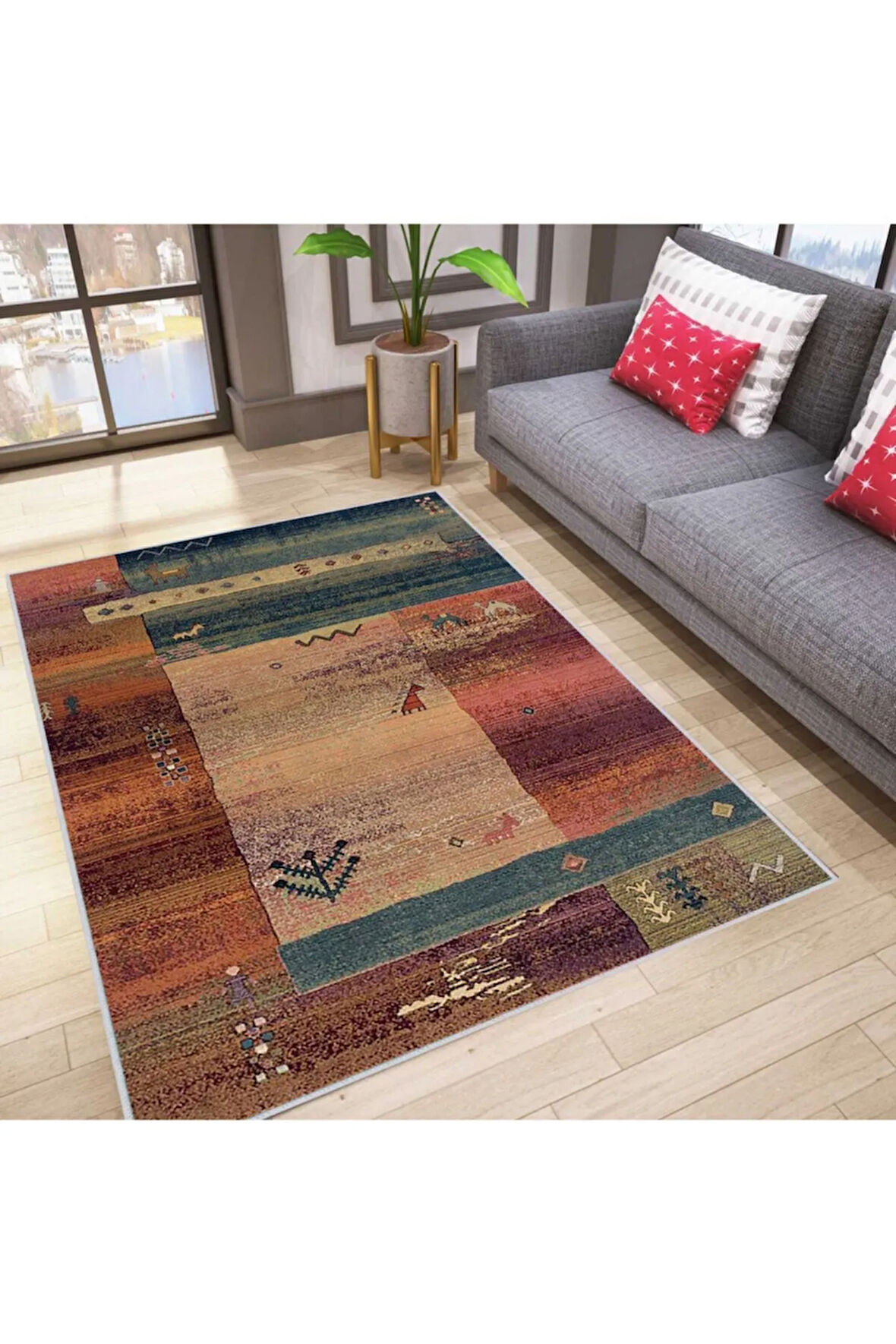 Dijital Baskı Yıkanabilir Kaymaz Taban Salon Halısı Ve Yolluk RVG1026