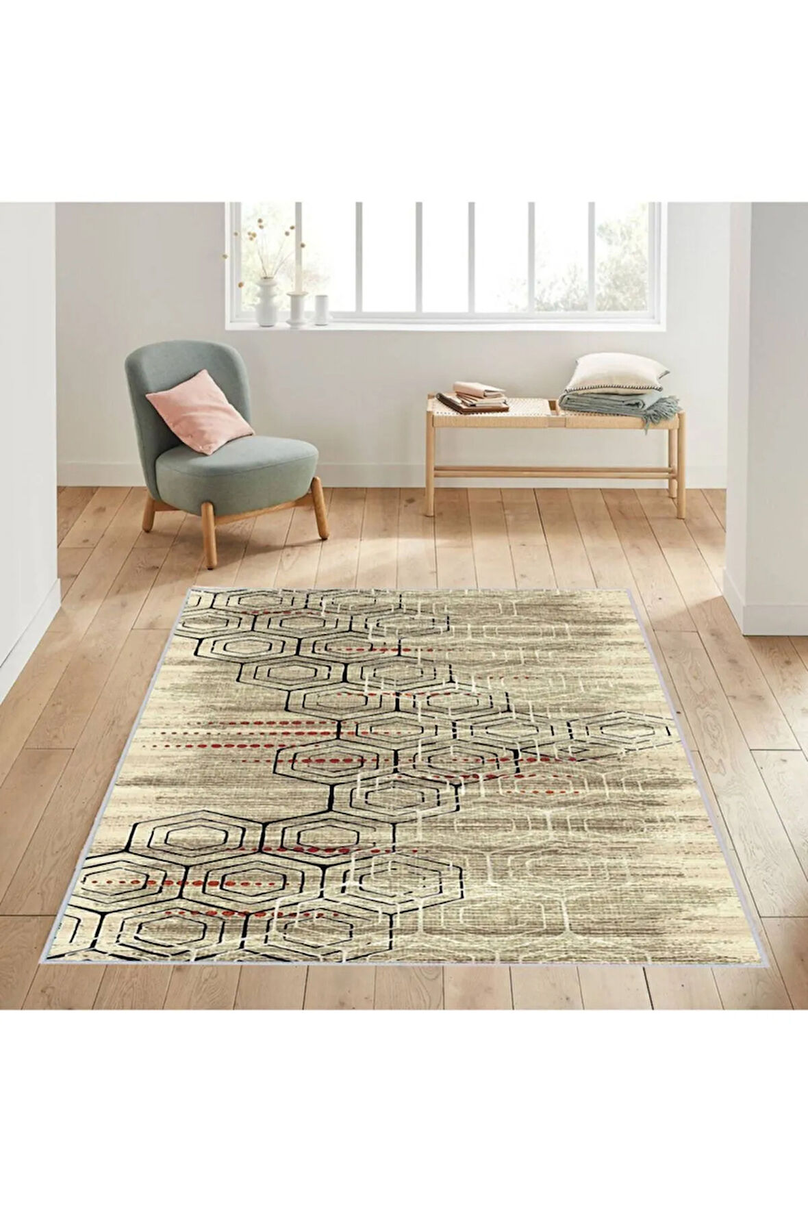 Dijital Baskı Yıkanabilir Kaymaz Taban Salon Halısı Ve Yolluk RVG1039