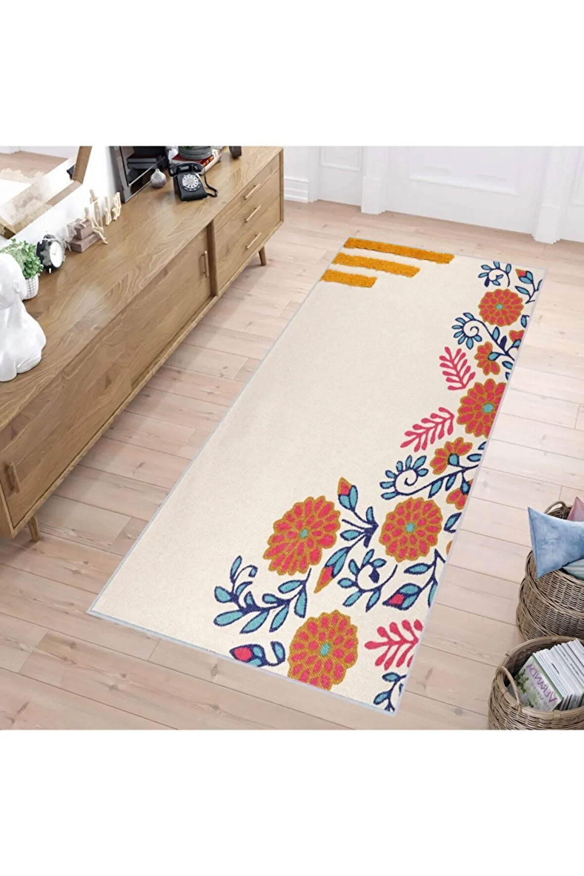 Dijital Baskı Yıkanabilir Kaymaz Taban Salon Halısı Ve Yolluk RVG1087