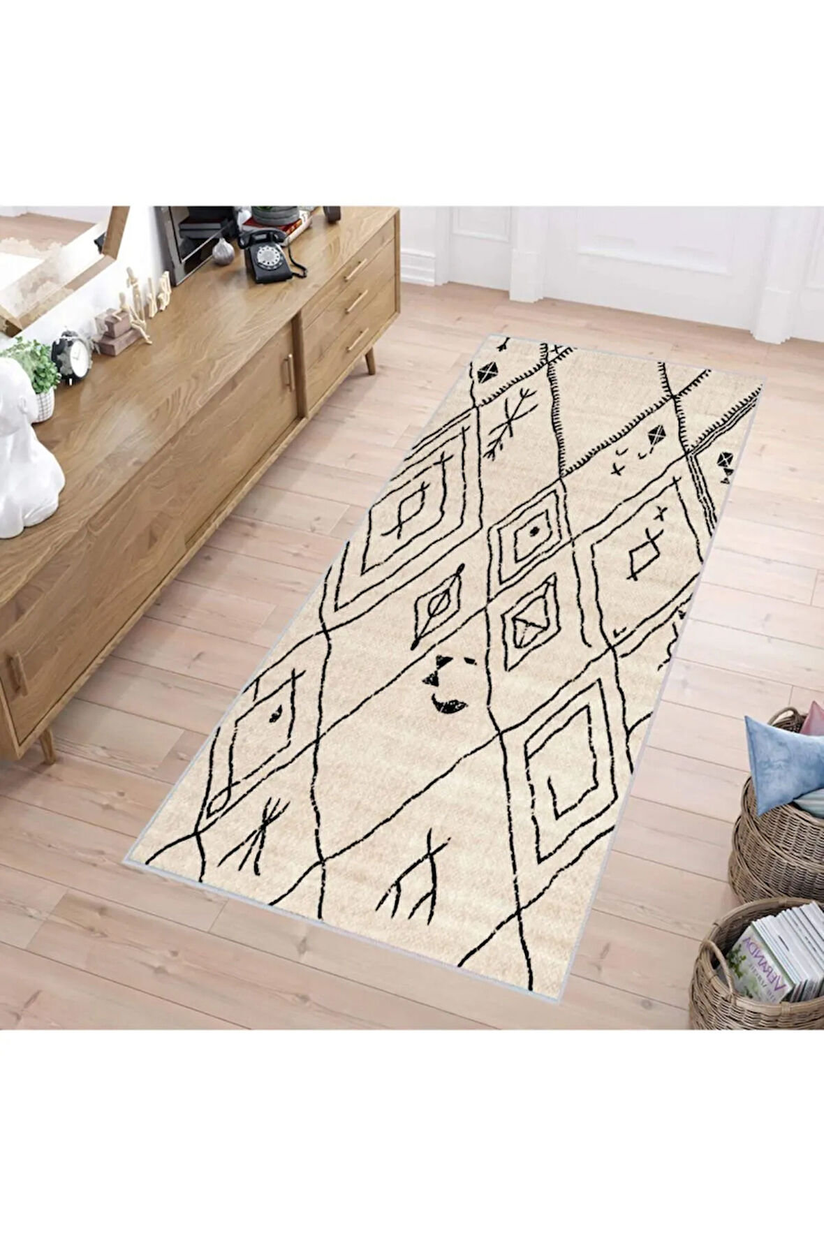 Dijital Baskı Yıkanabilir Kaymaz Taban Salon Halısı Ve Yolluk RVG1089