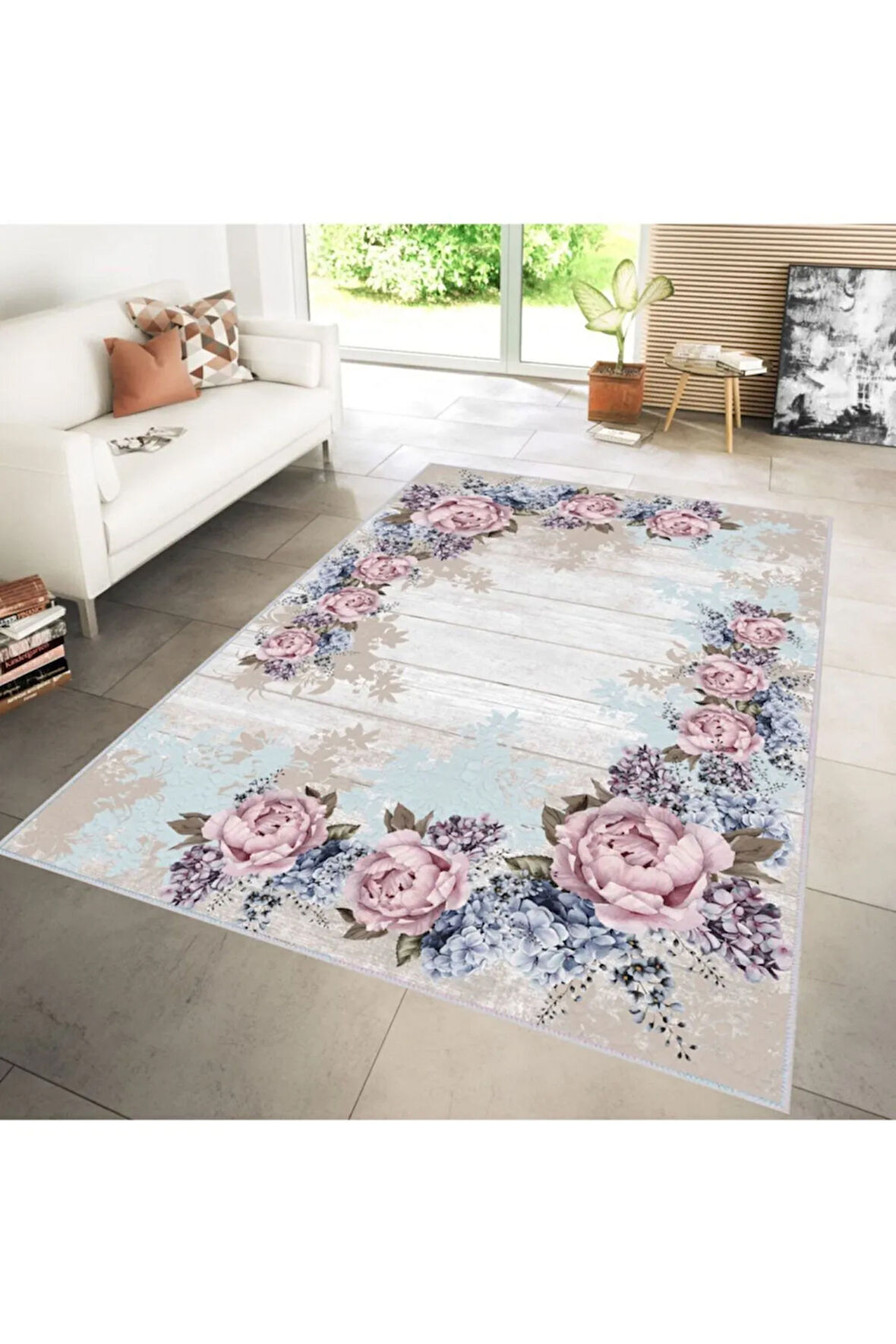 Dijital Baskı Yıkanabilir Kaymaz Taban Salon Halısı Ve Yolluk RVG1120