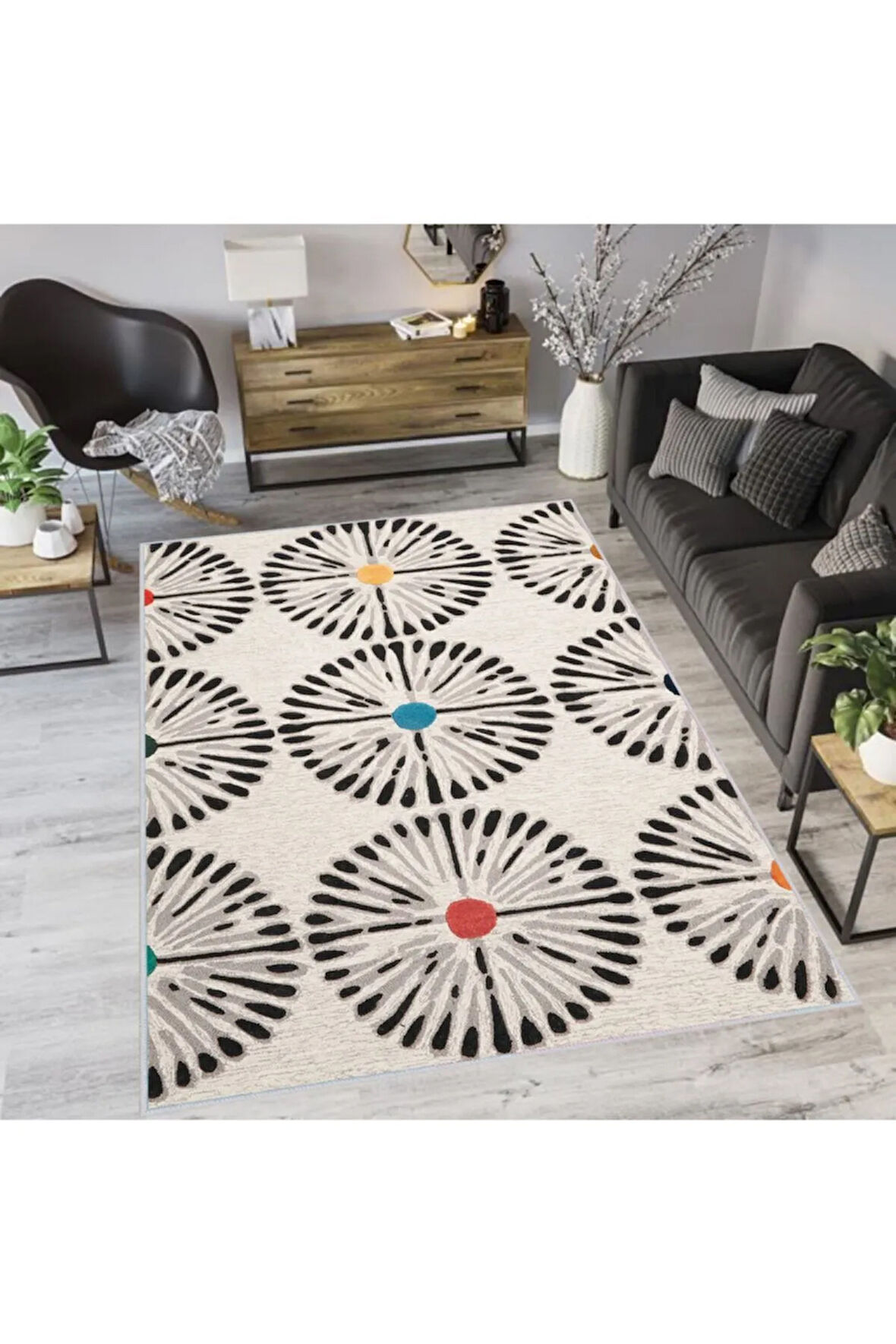 Dijital Baskı Yıkanabilir Kaymaz Taban Salon Halısı Ve Yolluk RVG1126