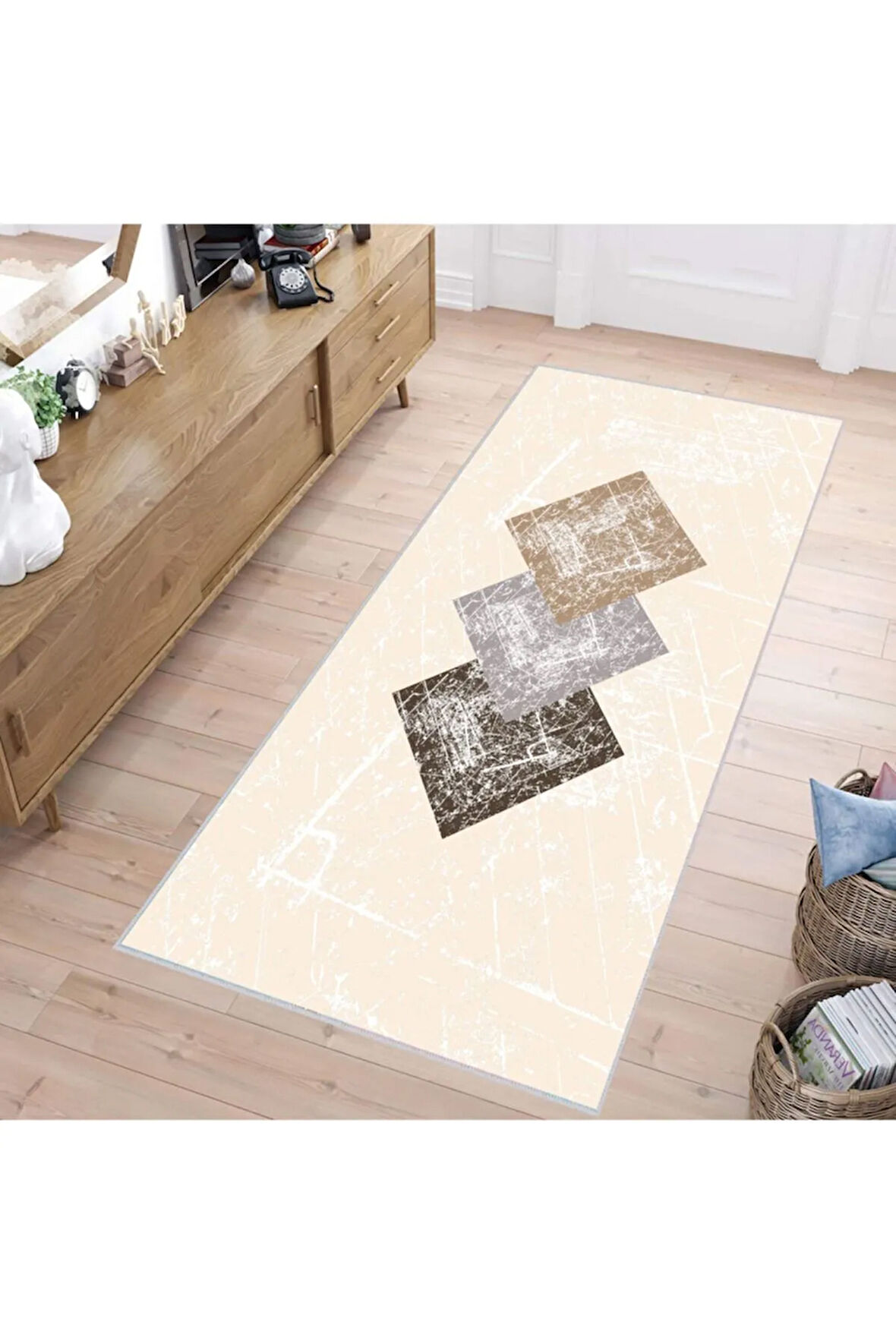 Dijital Baskı Yıkanabilir Kaymaz Taban Salon Halısı Ve Yolluk RVG1135