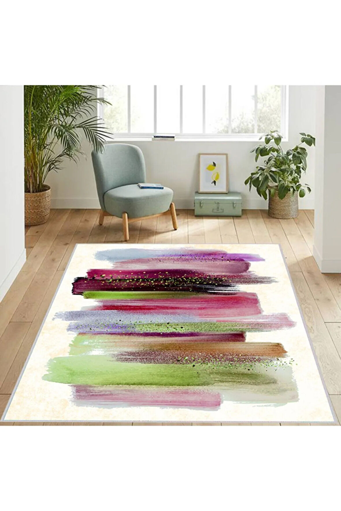 Dijital Baskı Yıkanabilir Kaymaz Taban Salon Halısı Ve Yolluk RVG1136