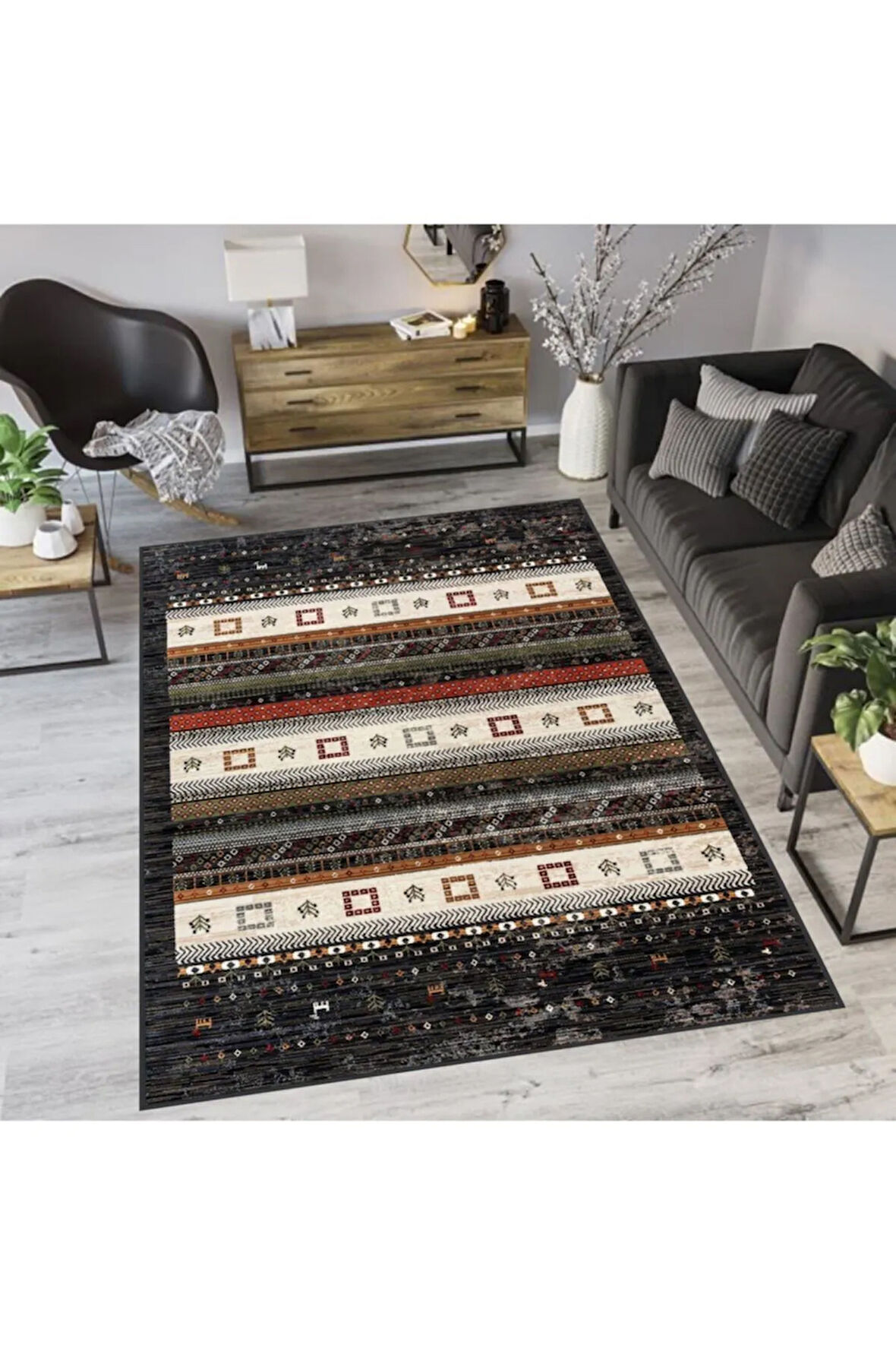 Dijital Baskı Yıkanabilir Kaymaz Taban Salon Halısı Ve Yolluk RVG1149