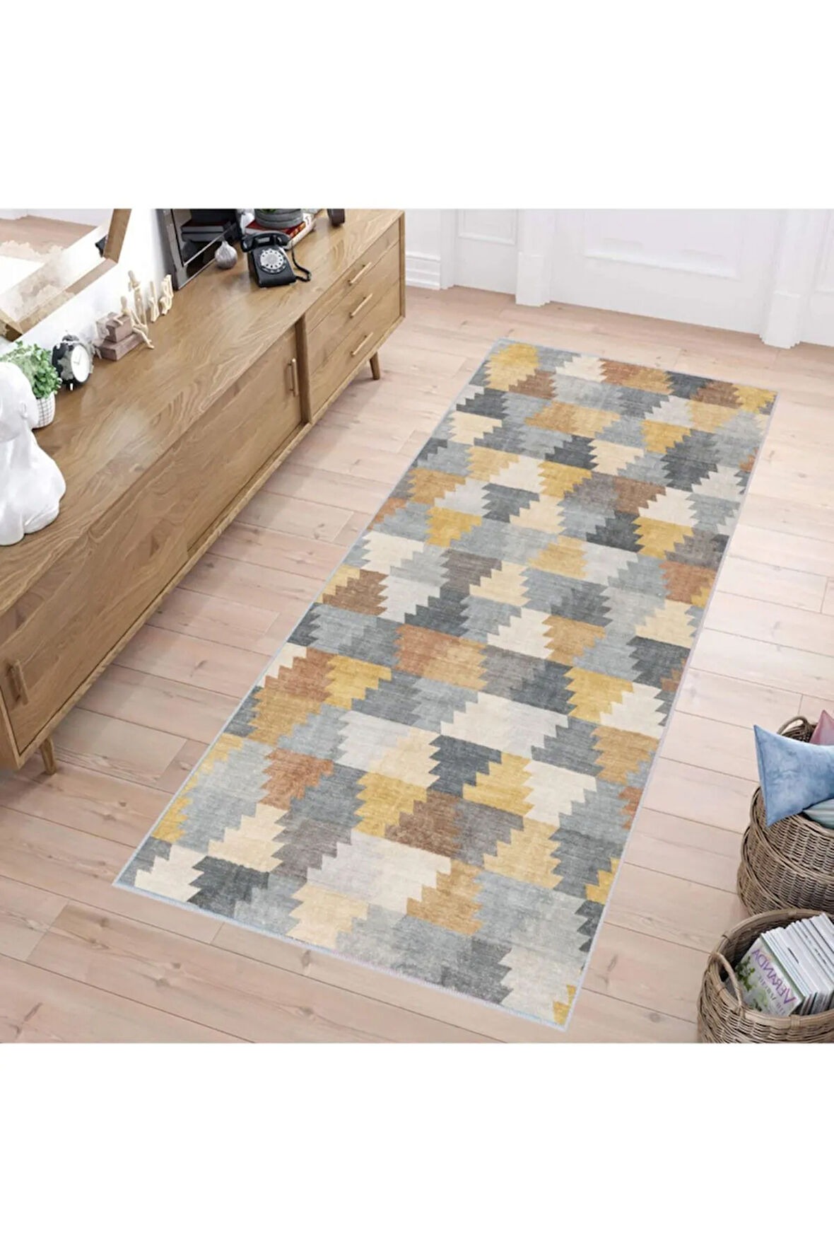 Dijital Baskı Yıkanabilir Kaymaz Taban Salon Halısı Ve Yolluk RVG1158