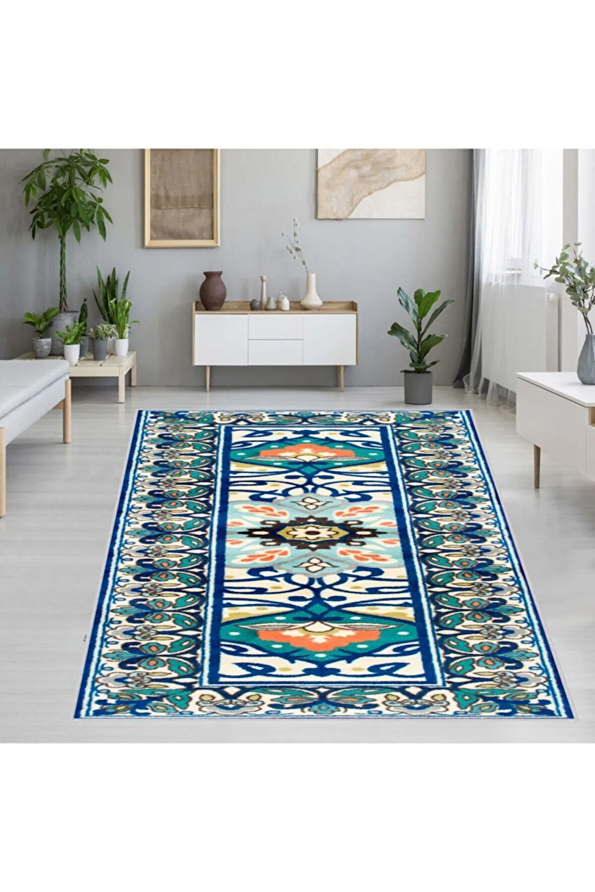 Dijital Baskı Yıkanabilir Kaymaz Taban Salon Halısı Ve Yolluk RVG1163