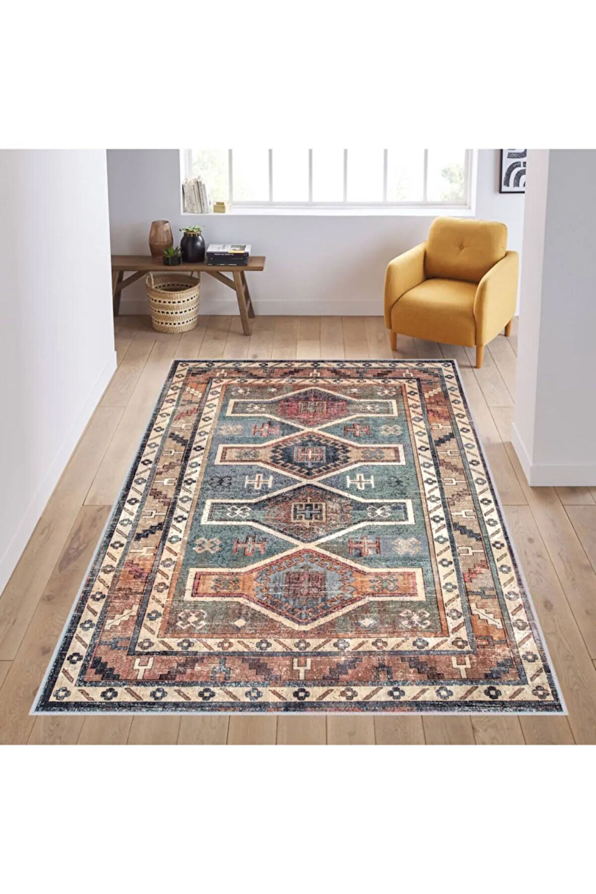 Dijital Baskı Yıkanabilir Kaymaz Taban Salon Halısı Ve Yolluk RVG1178