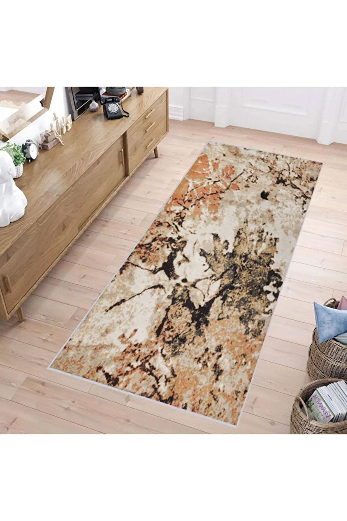 Dijital Baskı Yıkanabilir Kaymaz Taban Salon Halısı Ve Yolluk RVG1185