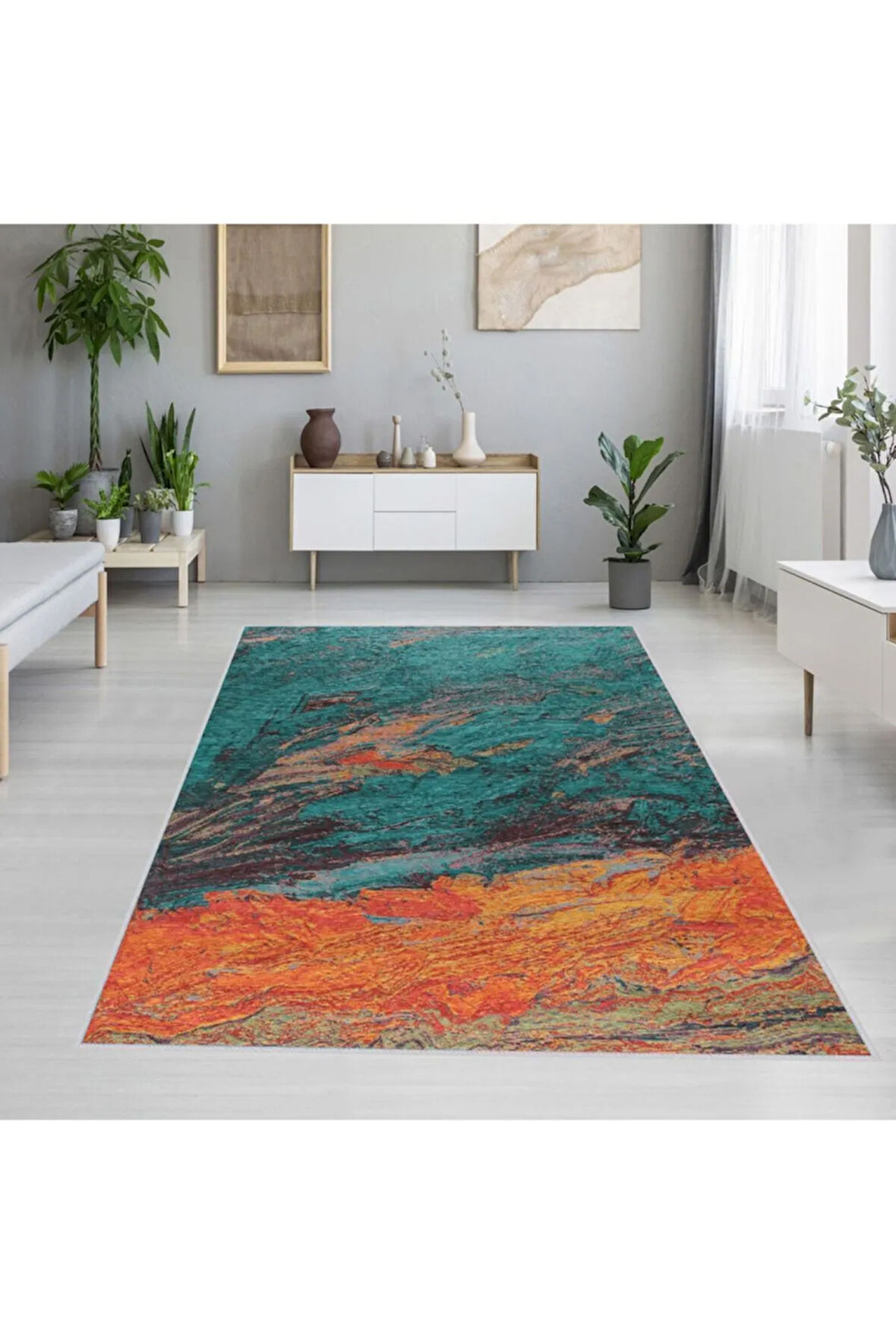 Dijital Baskı Yıkanabilir Kaymaz Taban Salon Halısı Ve Yolluk RVG1201