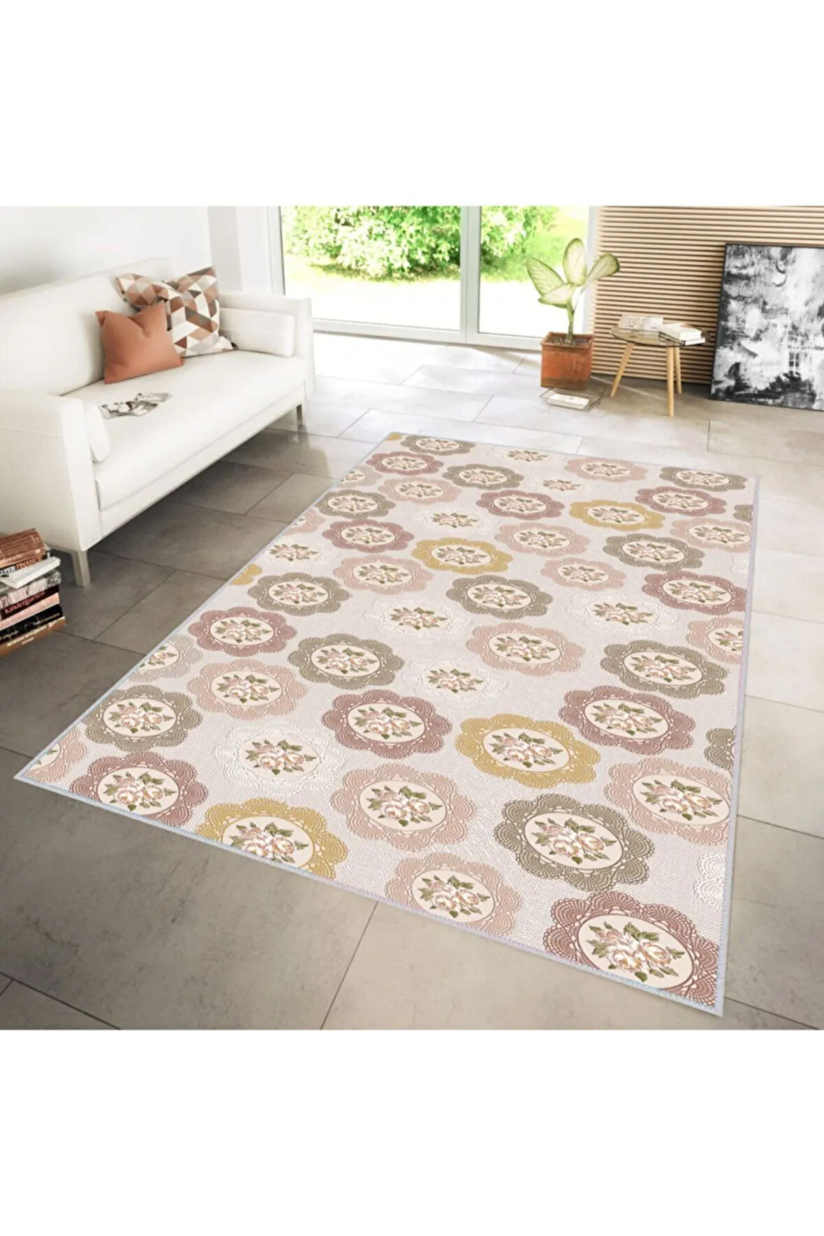 Dijital Baskı Yıkanabilir Kaymaz Taban Salon Halısı Ve Yolluk RVG1225