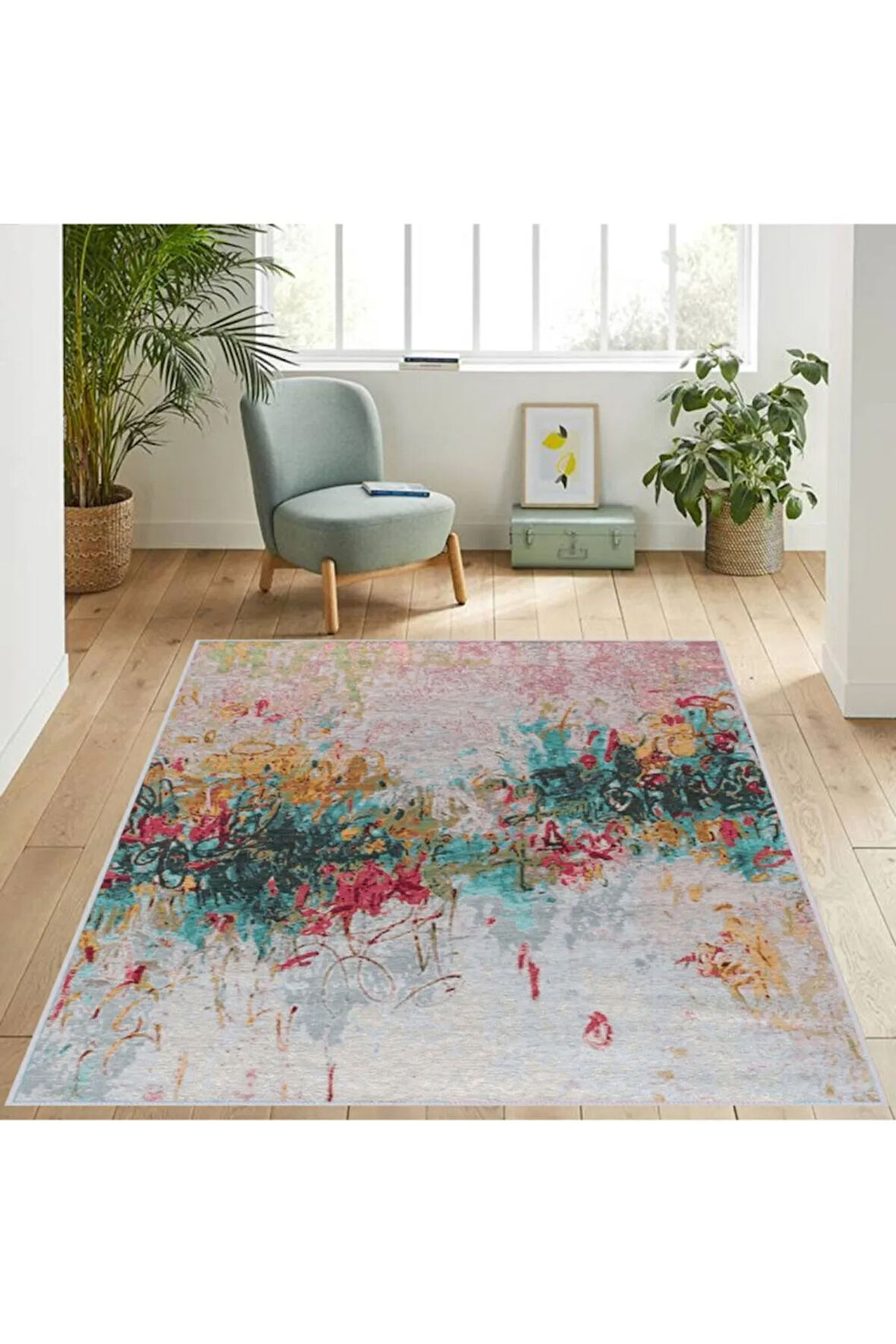 Dijital Baskı Yıkanabilir Kaymaz Taban Salon Halısı Ve Yolluk RVG1233