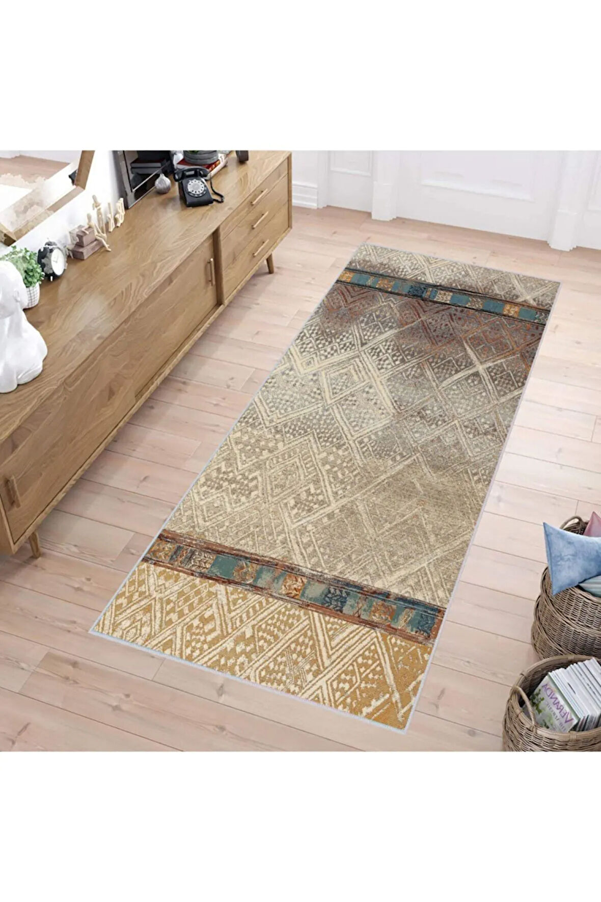 Dijital Baskı Yıkanabilir Kaymaz Taban Salon Halısı Ve Yolluk RVG1250