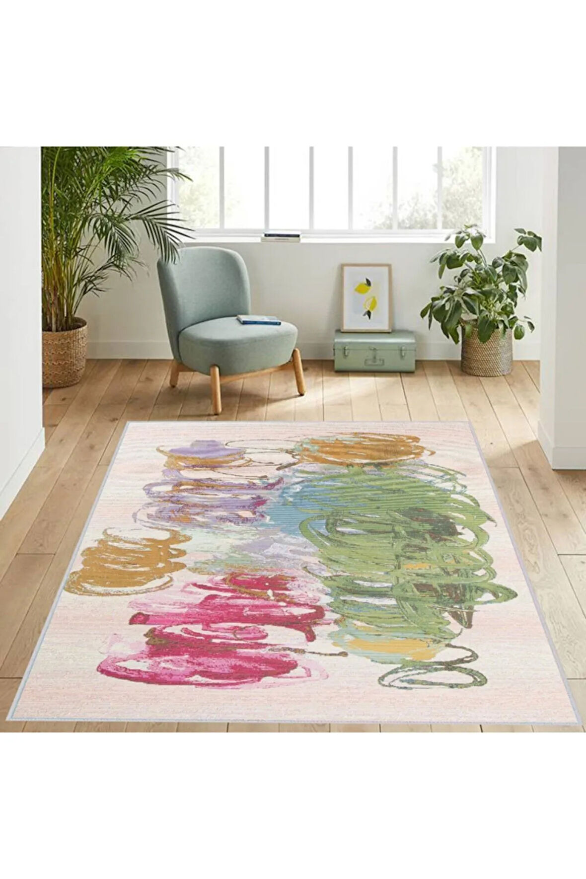 Dijital Baskı Yıkanabilir Kaymaz Taban Salon Halısı Ve Yolluk RVG1254