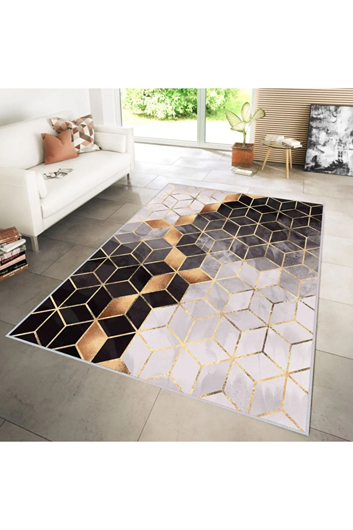 Dijital Baskı Yıkanabilir Kaymaz Taban Salon Halısı Ve Yolluk RVG1264