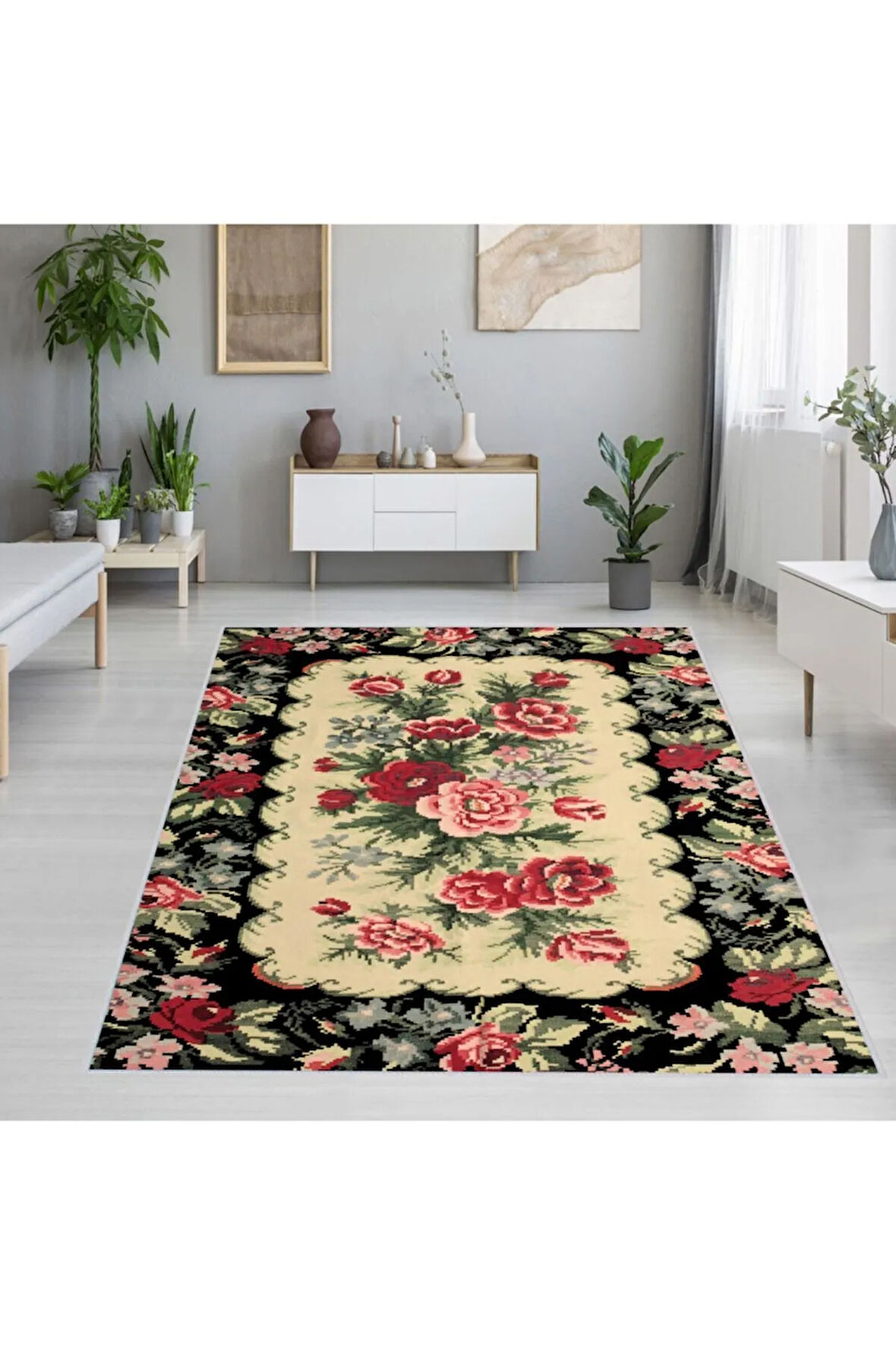 Dijital Baskı Yıkanabilir Kaymaz Taban Salon Halısı Ve Yolluk RVG1277