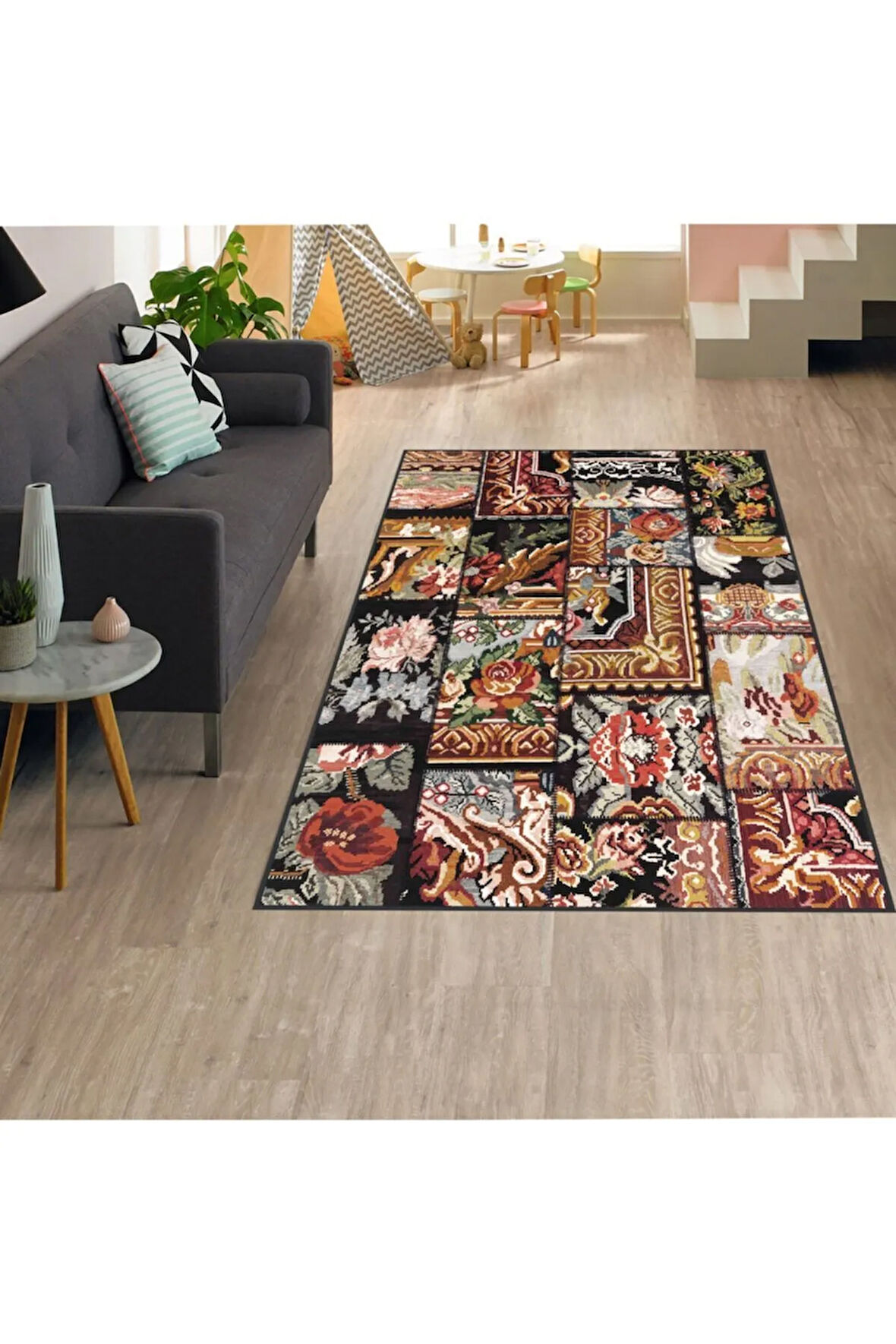 Dijital Baskı Yıkanabilir Kaymaz Taban Salon Halısı Ve Yolluk RVG1283